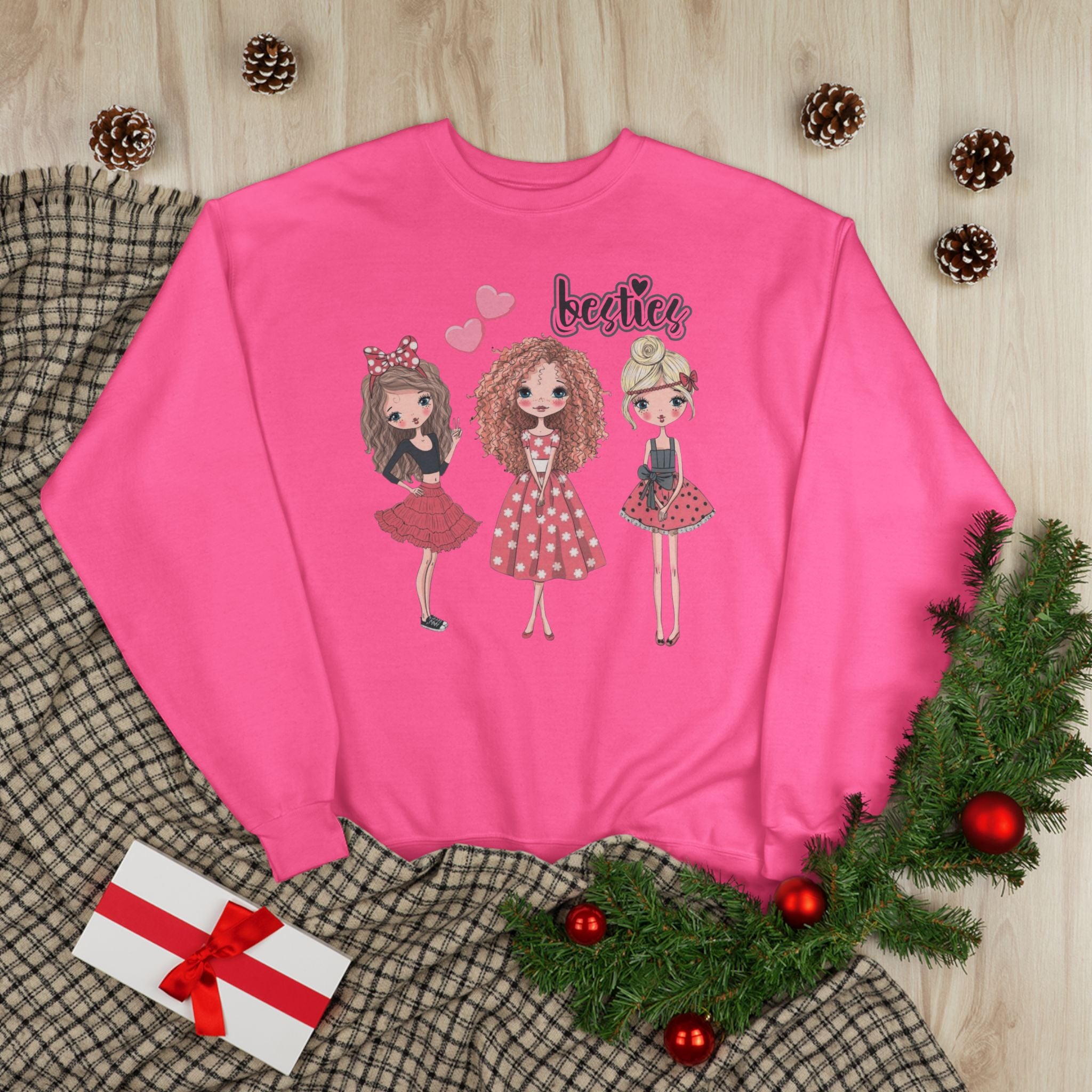 Girl Besties Valentine Crewneck Sweatshirt