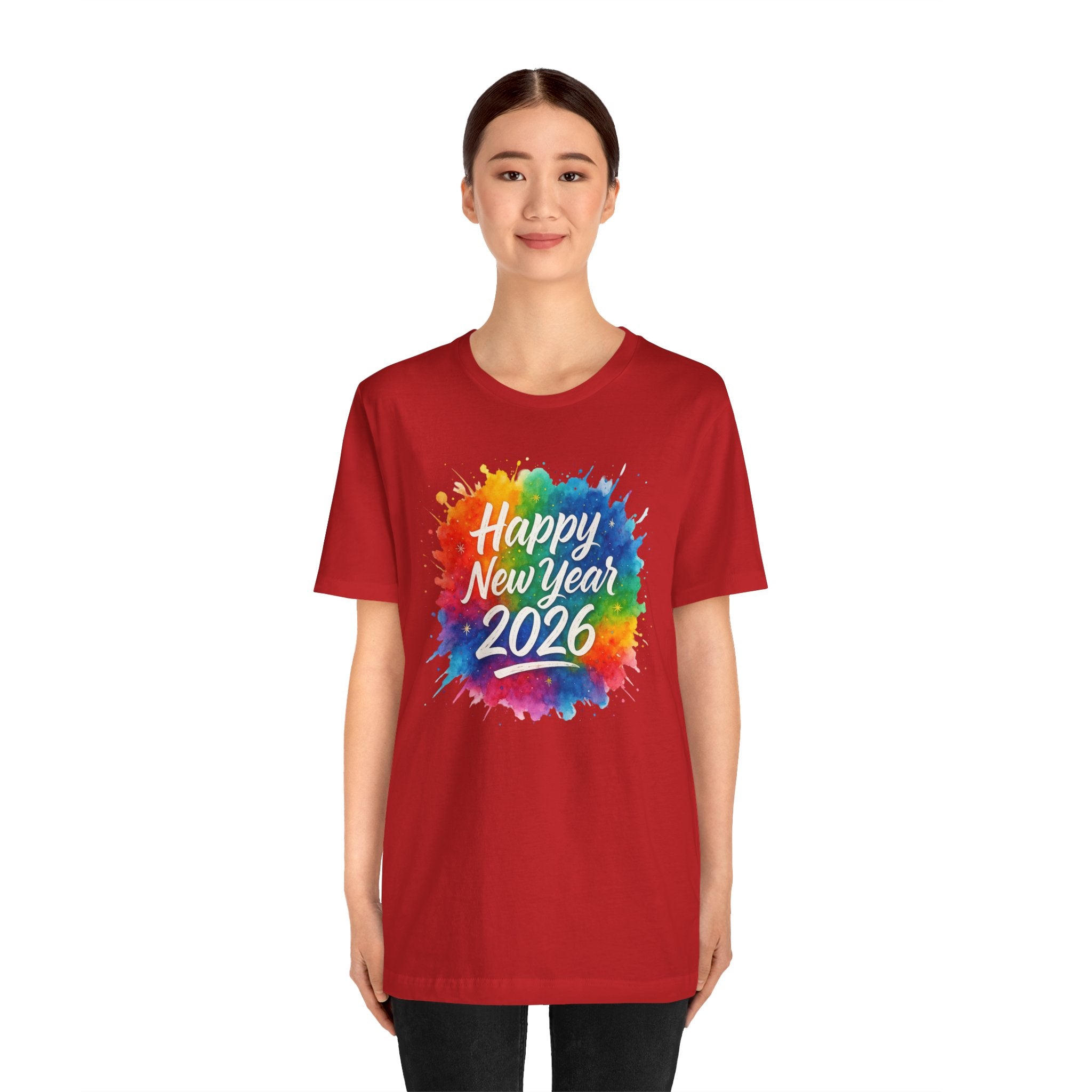Watercolor Splash Happy New Year 2026 T-Shir