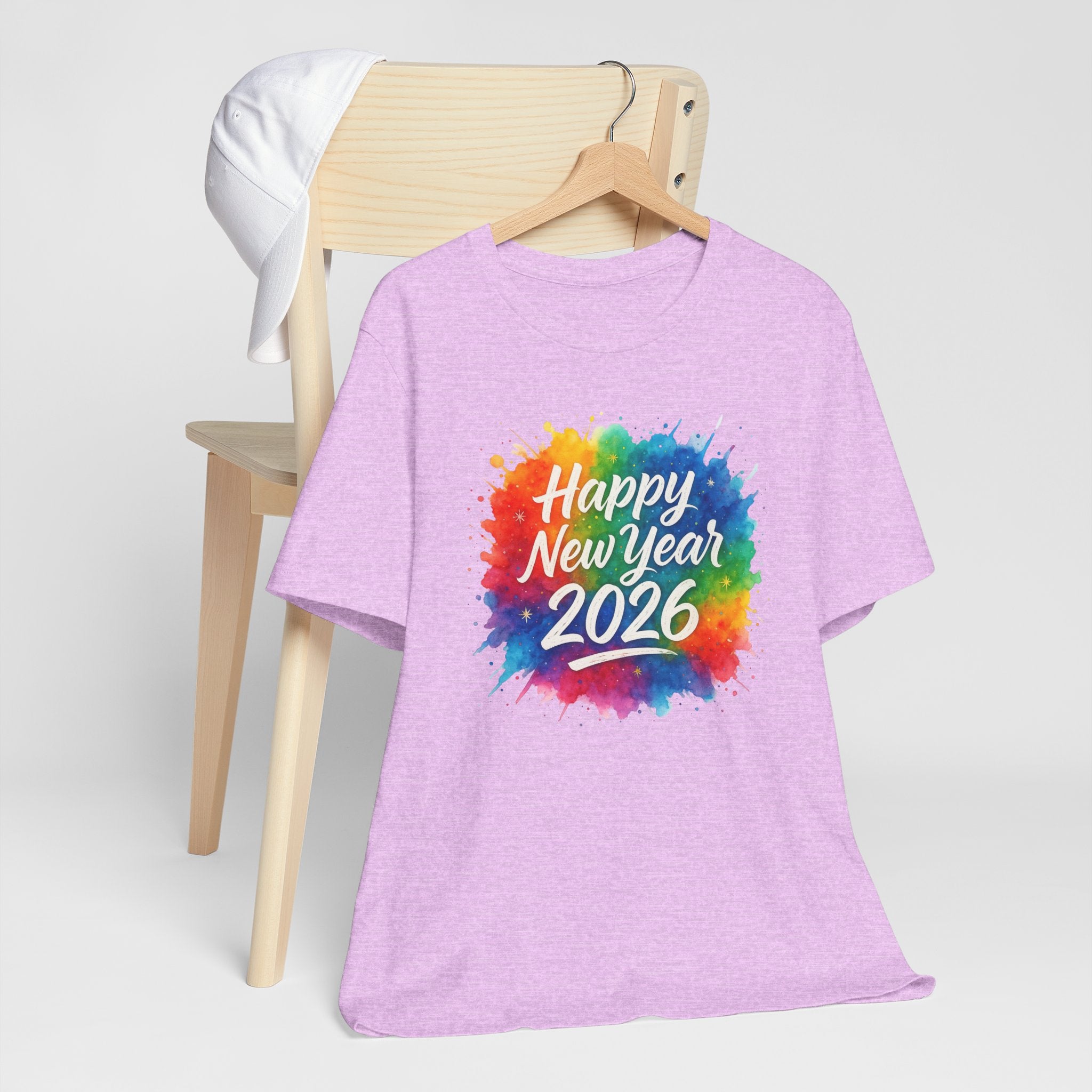 Watercolor Splash Happy New Year 2026 T-Shir
