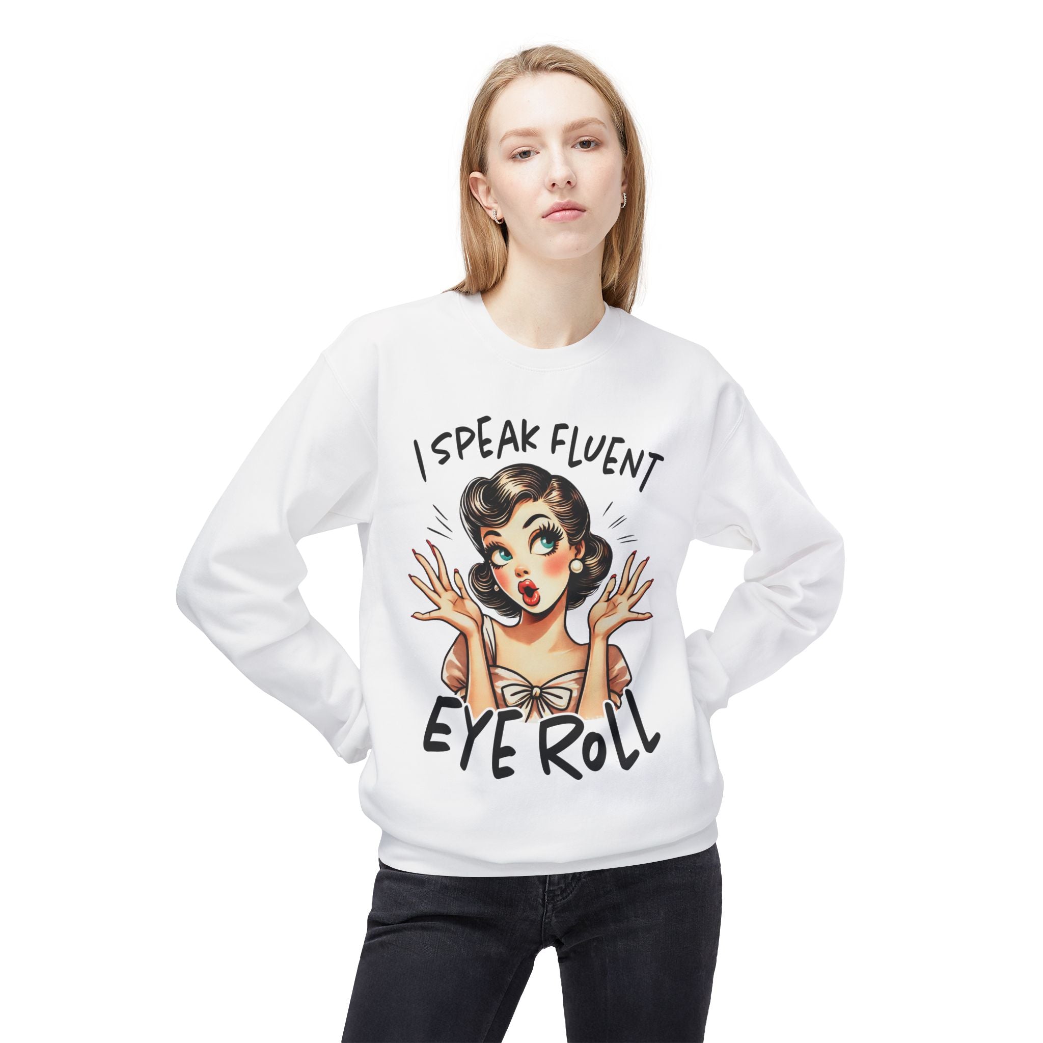 Fluent Eyeroll Softstyle Fleece Crewneck Sweatshirt