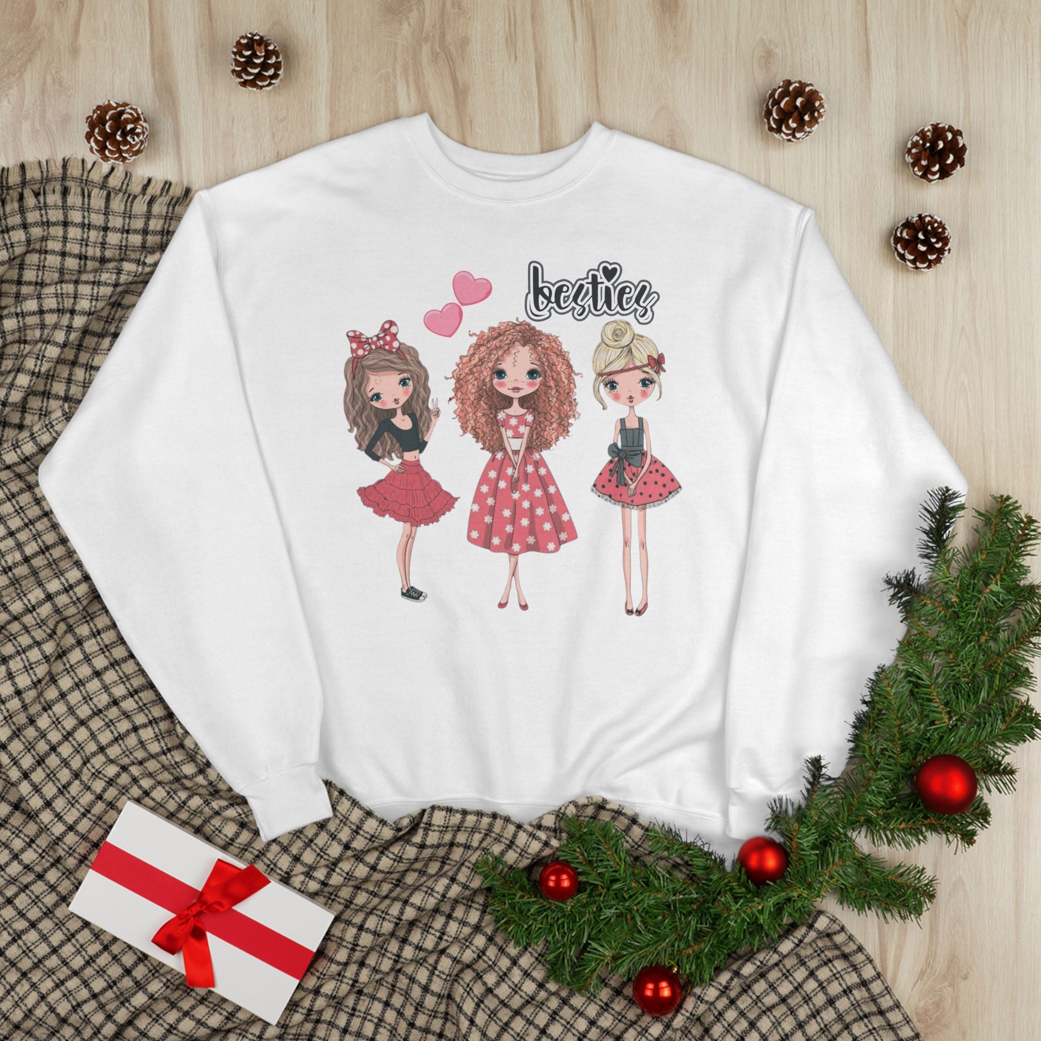 Girl Besties Valentine Crewneck Sweatshirt