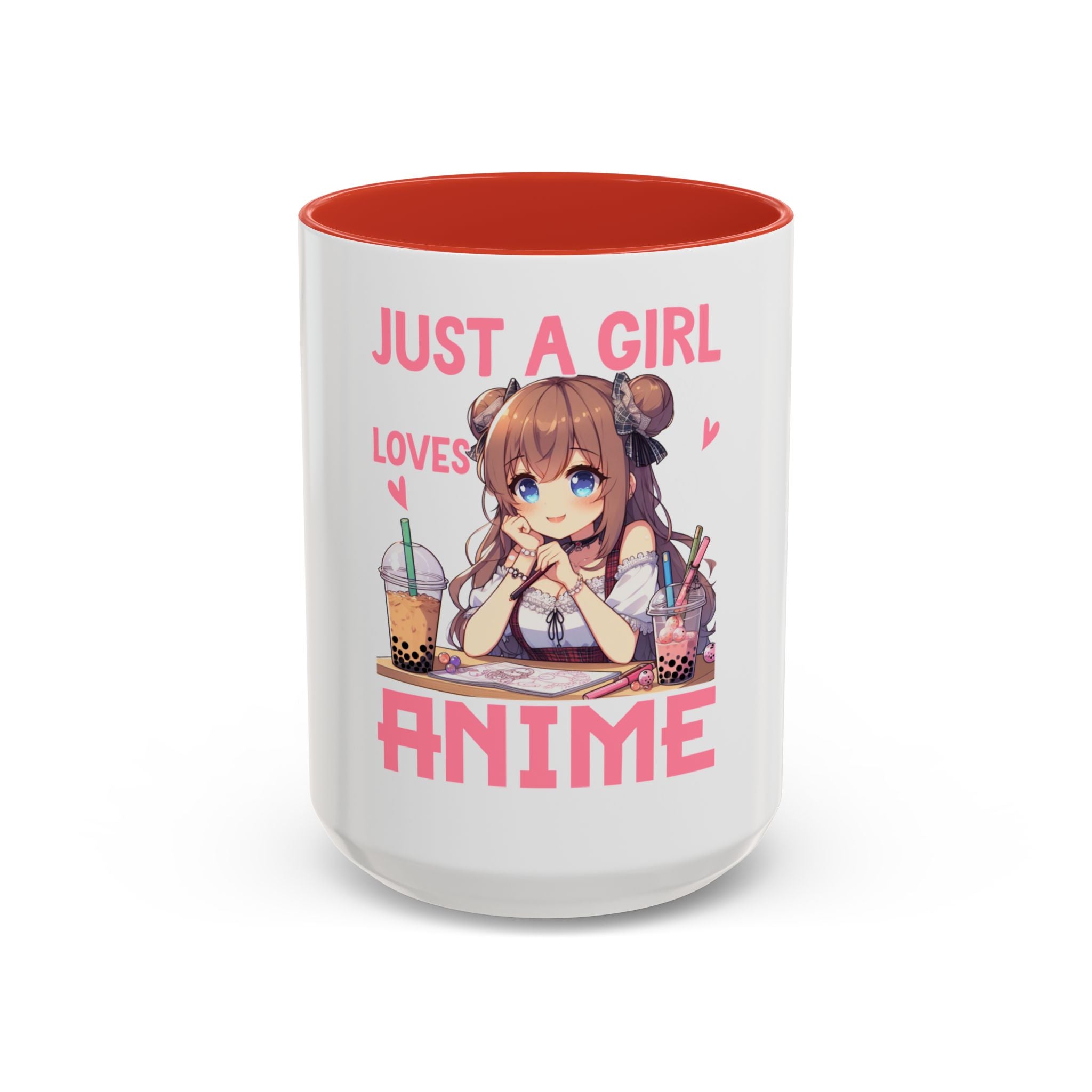 Just A Girl Loves Anime Accent Coffee Mug