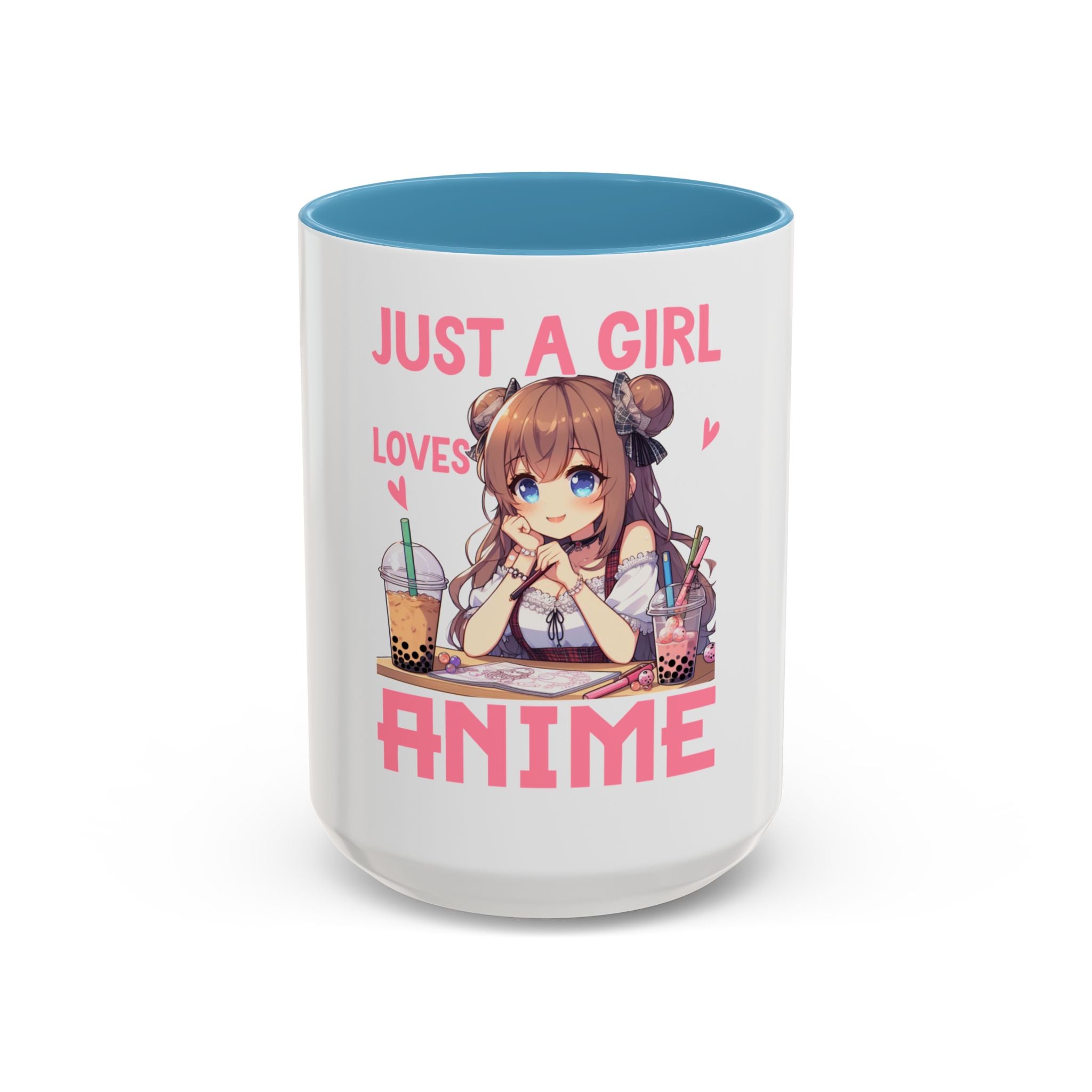 Just A Girl Loves Anime Accent Coffee Mug