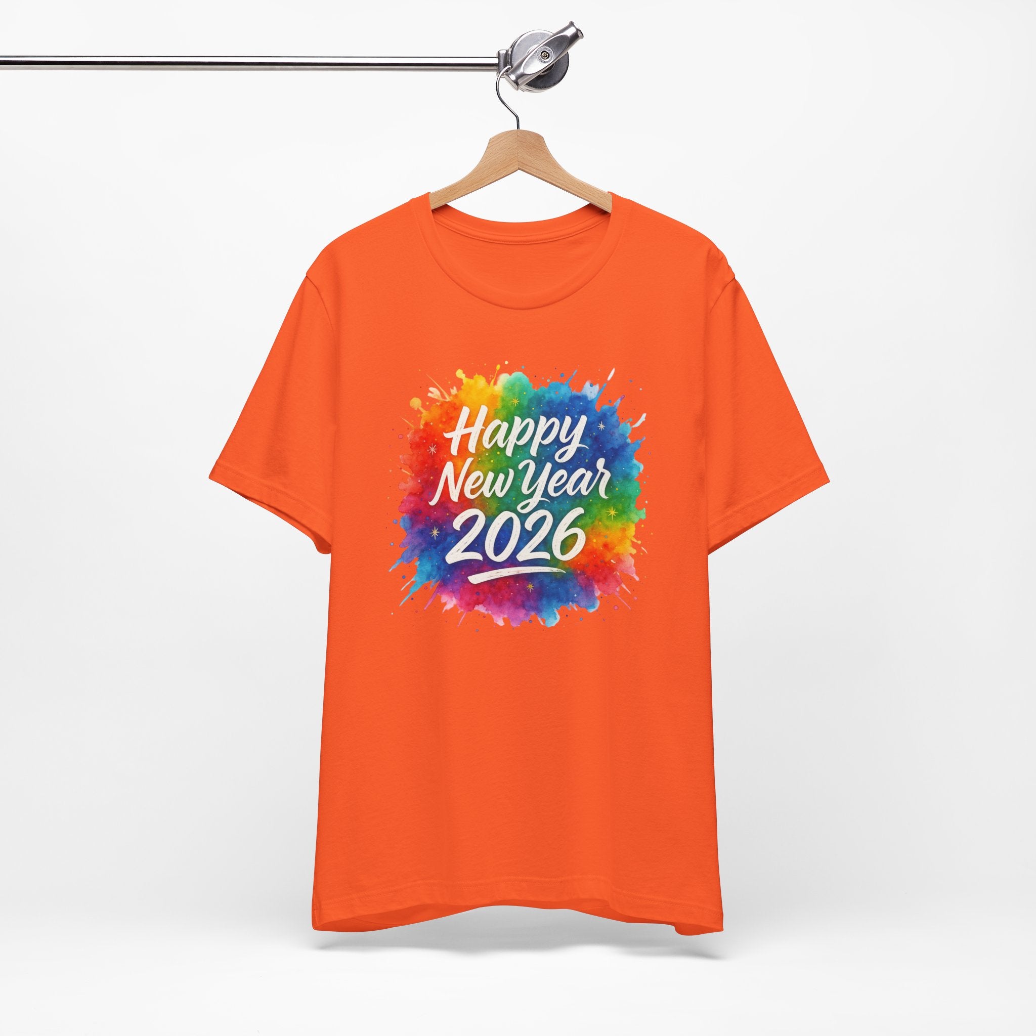 Watercolor Splash Happy New Year 2026 T-Shir