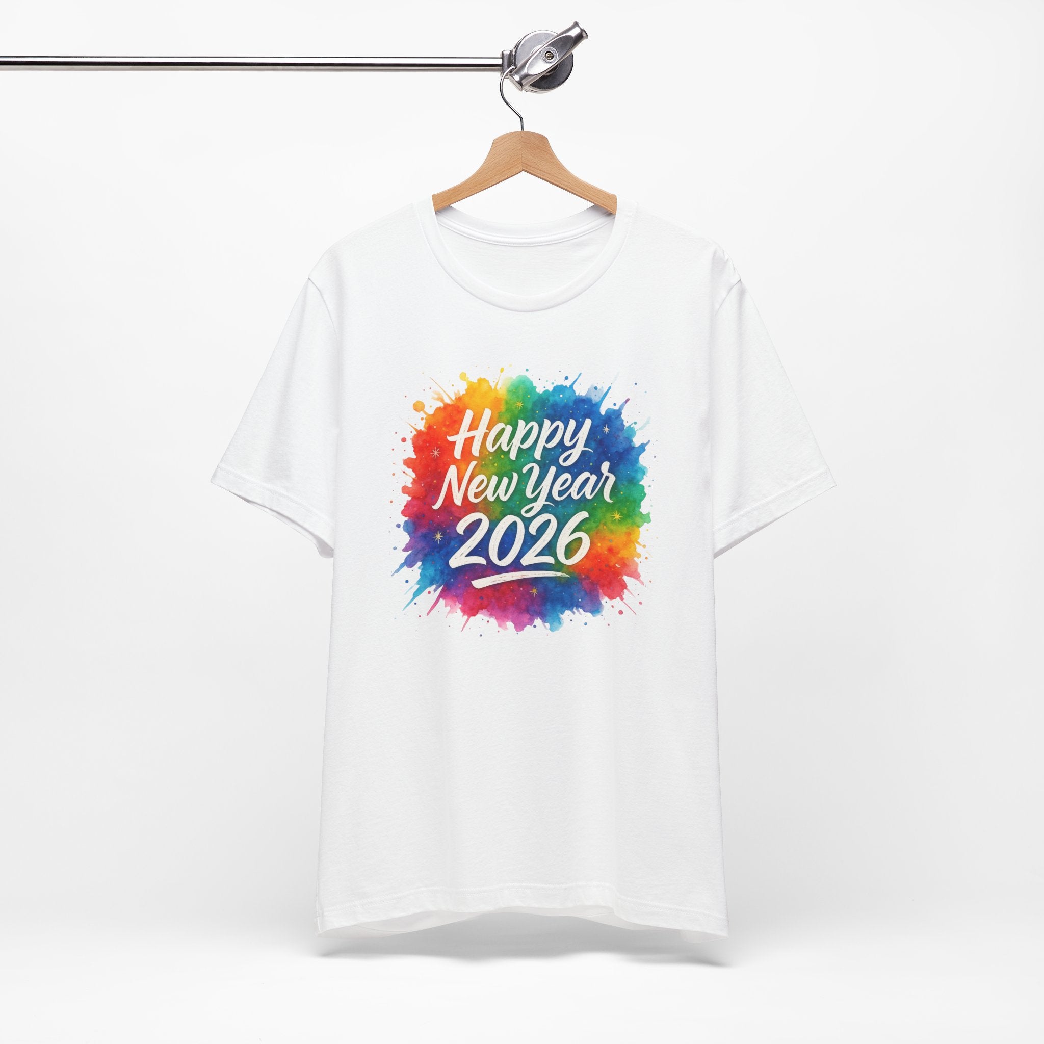 Watercolor Splash Happy New Year 2026 T-Shir