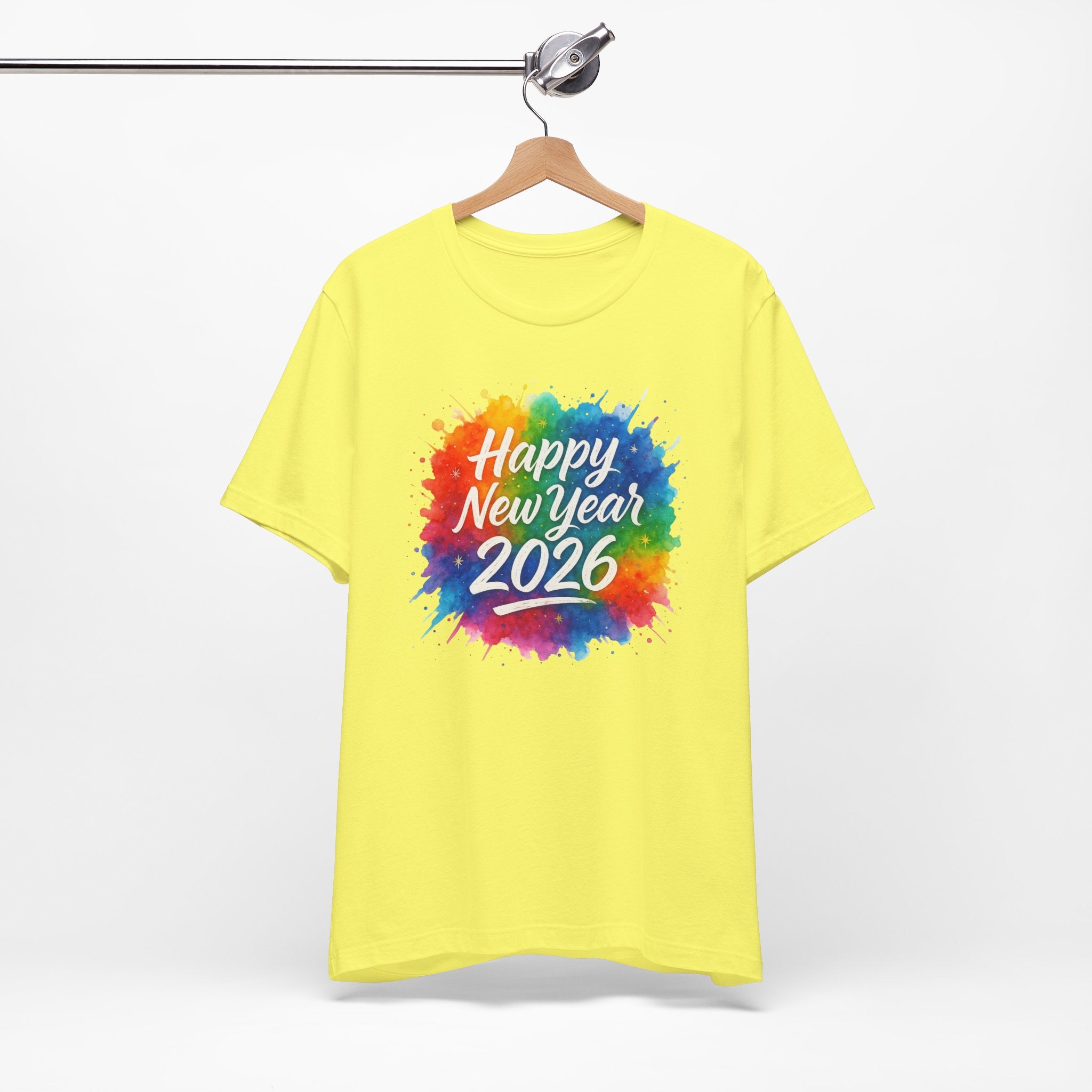 Watercolor Splash Happy New Year 2026 T-Shir