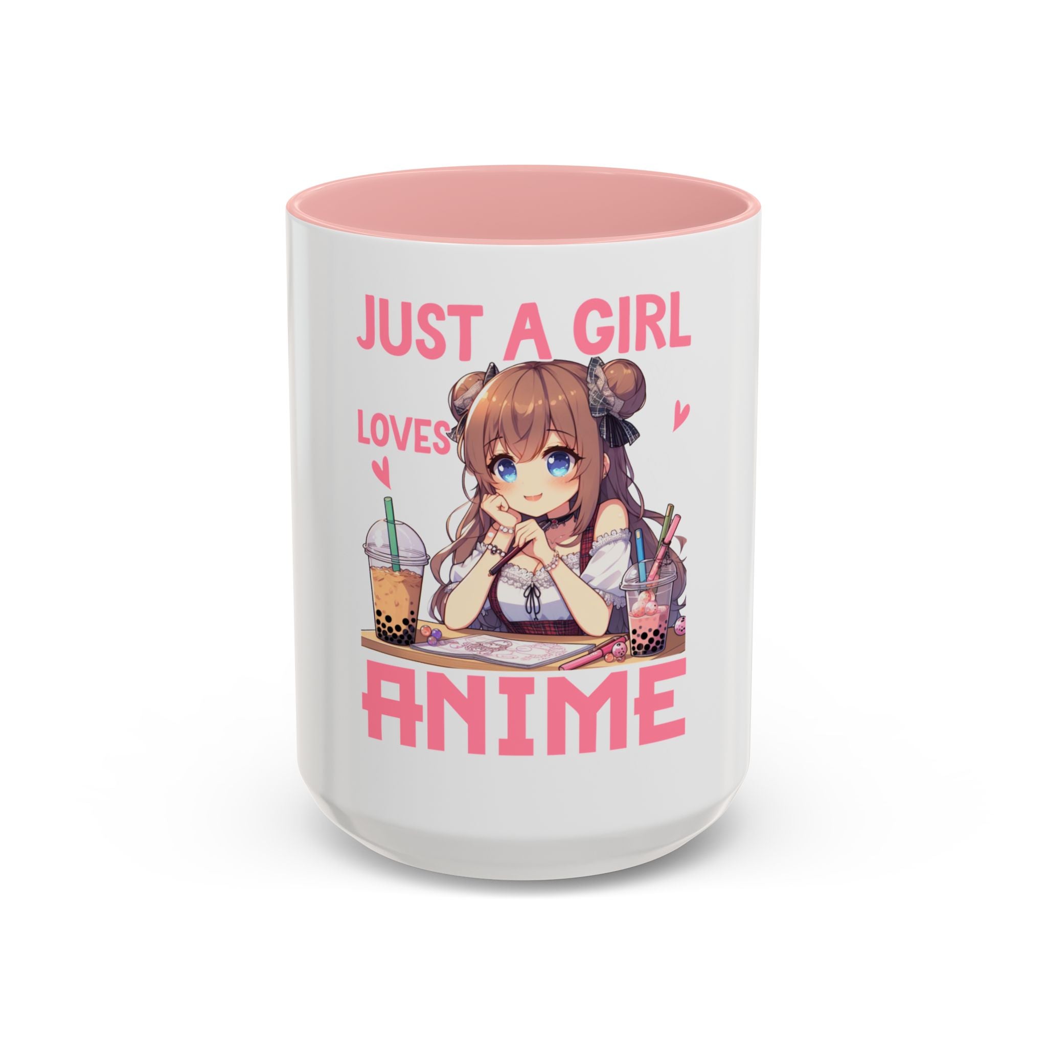 Just A Girl Loves Anime Accent Coffee Mug