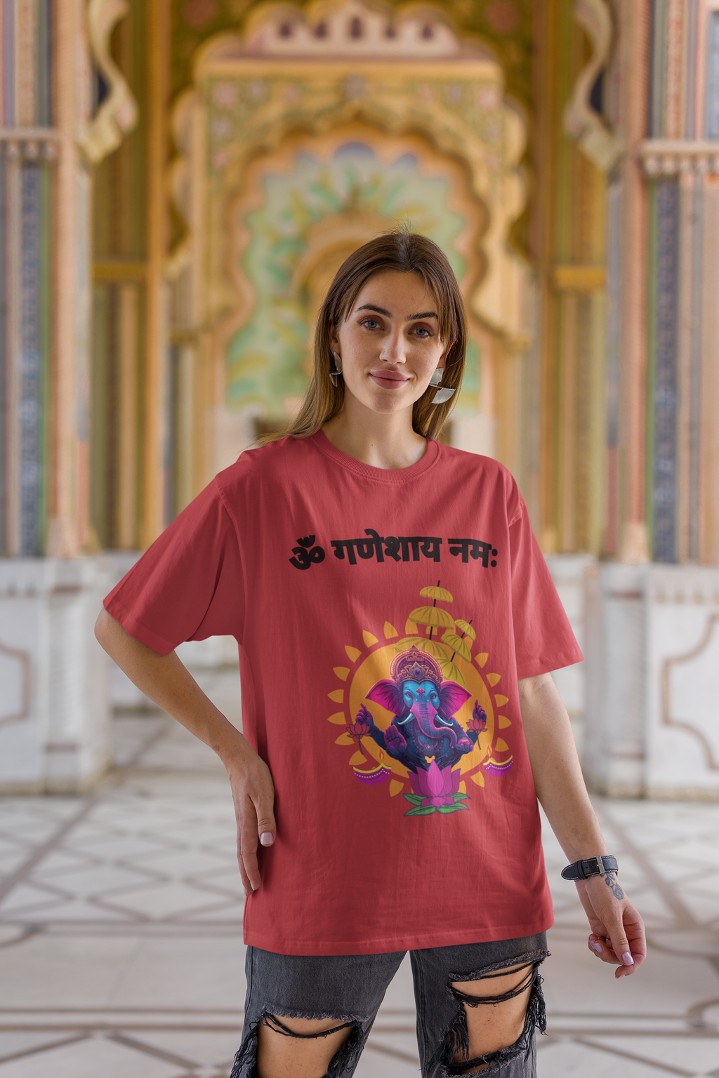 Hindutva : Om Ganeshaya Namaha Sanskrit T-Shirt