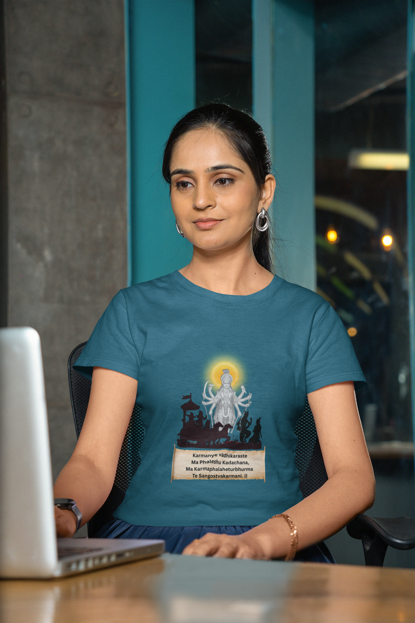 Hindutva : Bhagavad Gita Strand in English T-Shirt