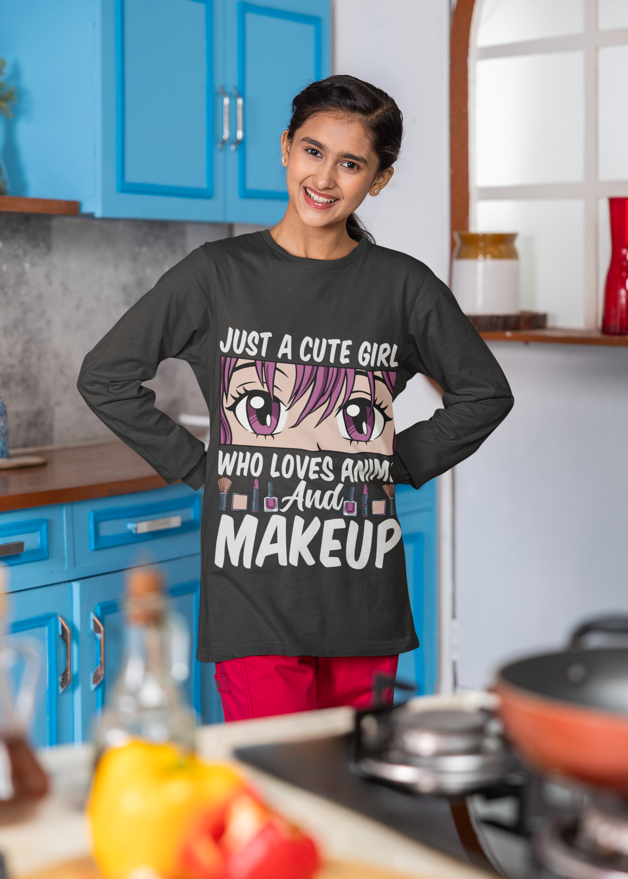 Just a Girl Who Loves Anime and Makeup Long Sleeve Tee
