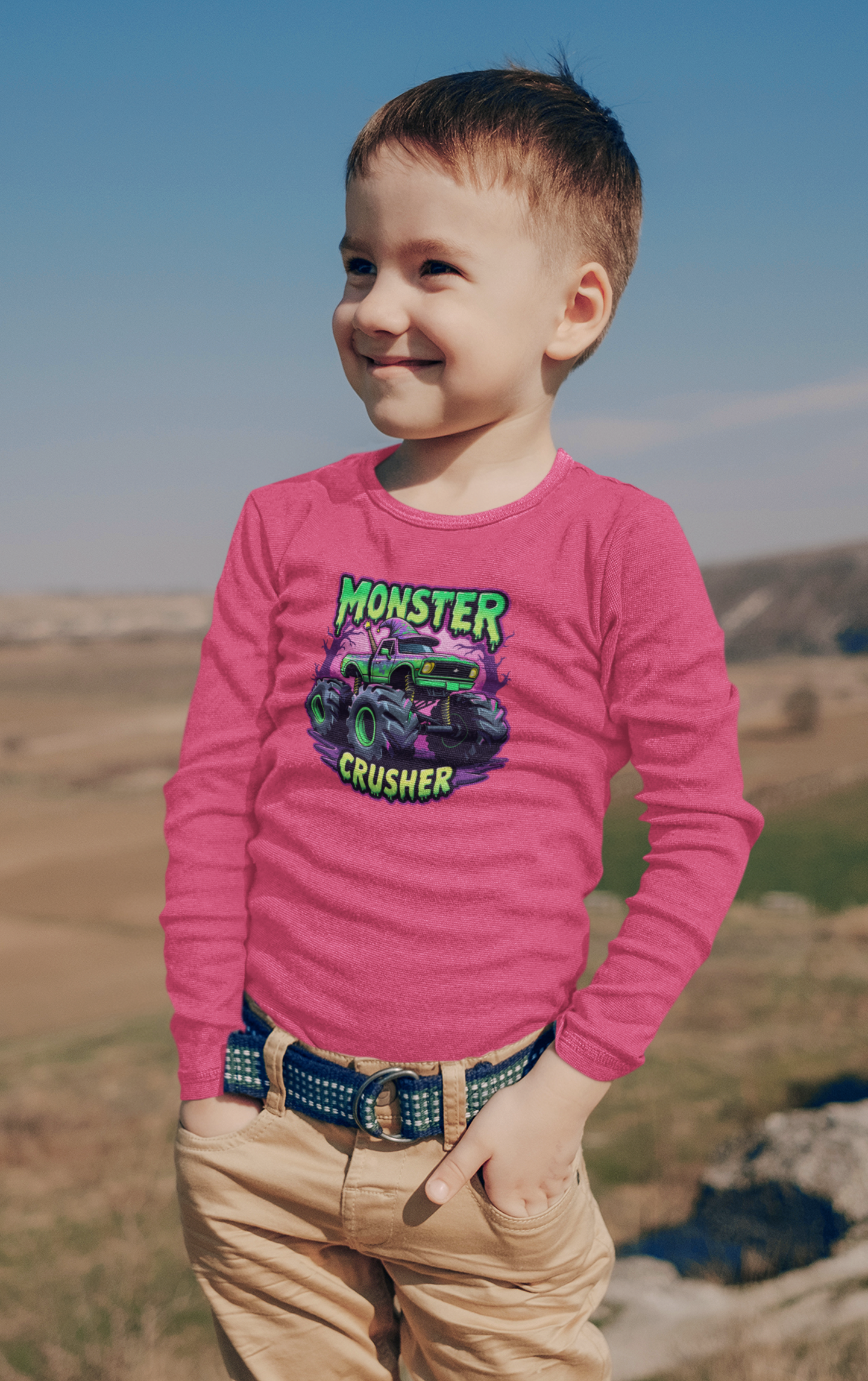 Monster Crusher Boy Long Sleeve Tee