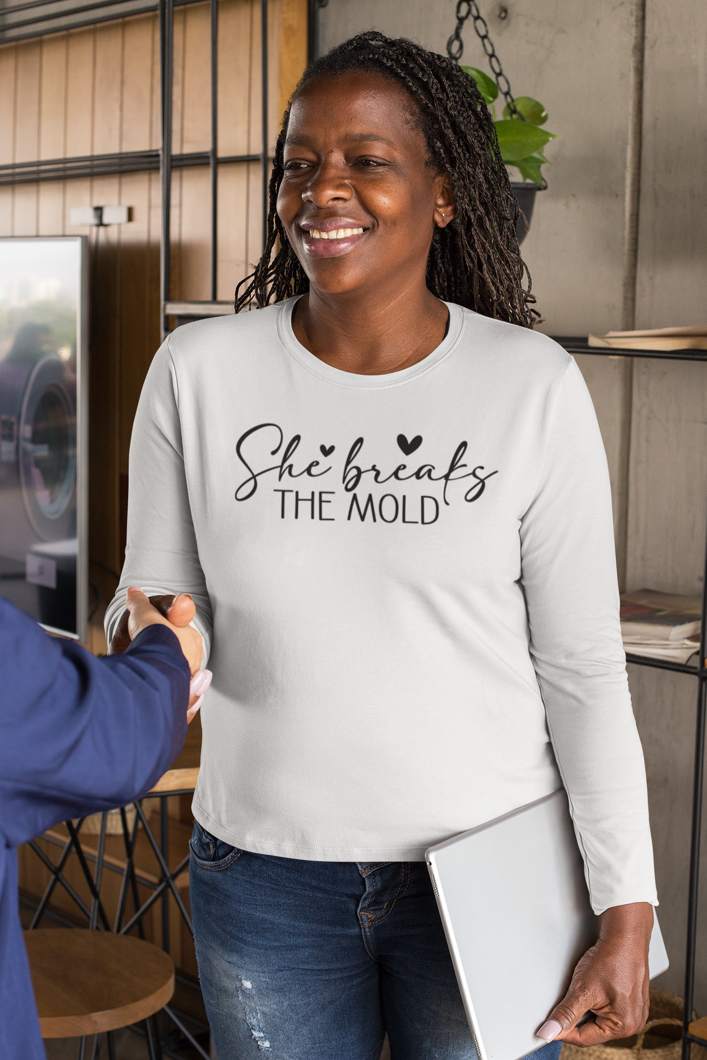 She Breaks The Mold Woman Long Sleeve Tee - ""