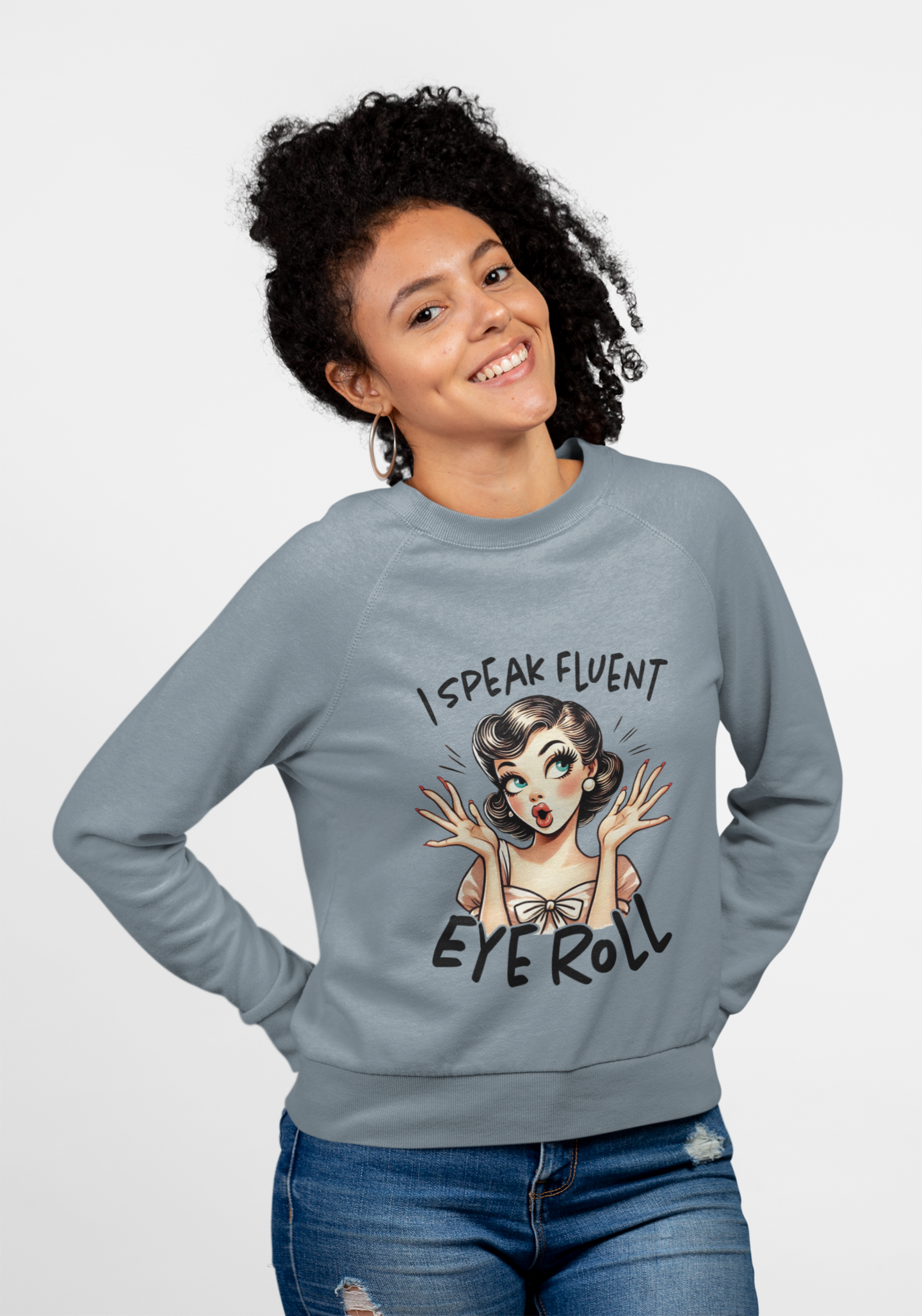 Fluent Eyeroll Softstyle Fleece Crewneck Sweatshirt