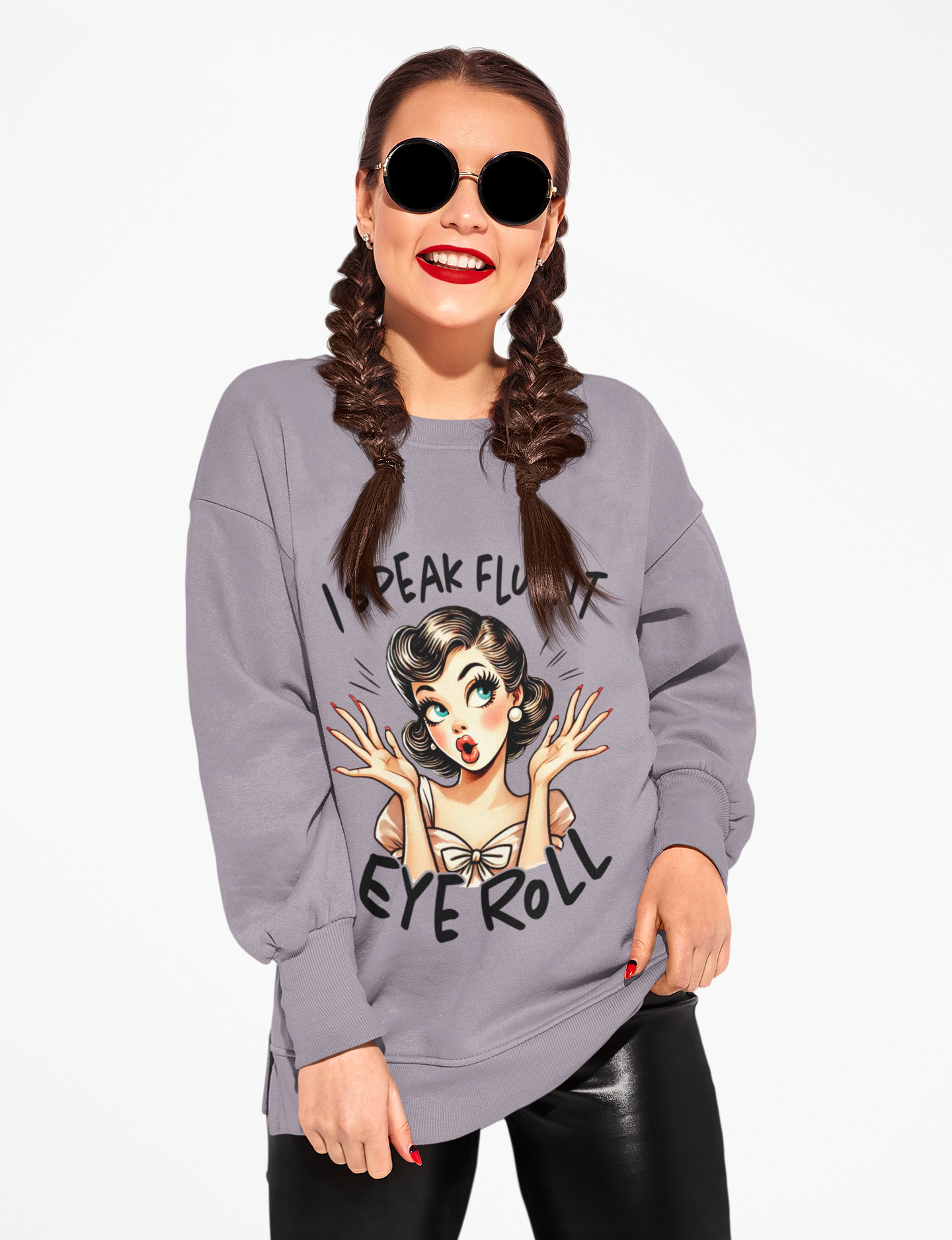 Fluent Eyeroll Softstyle Fleece Crewneck Sweatshirt