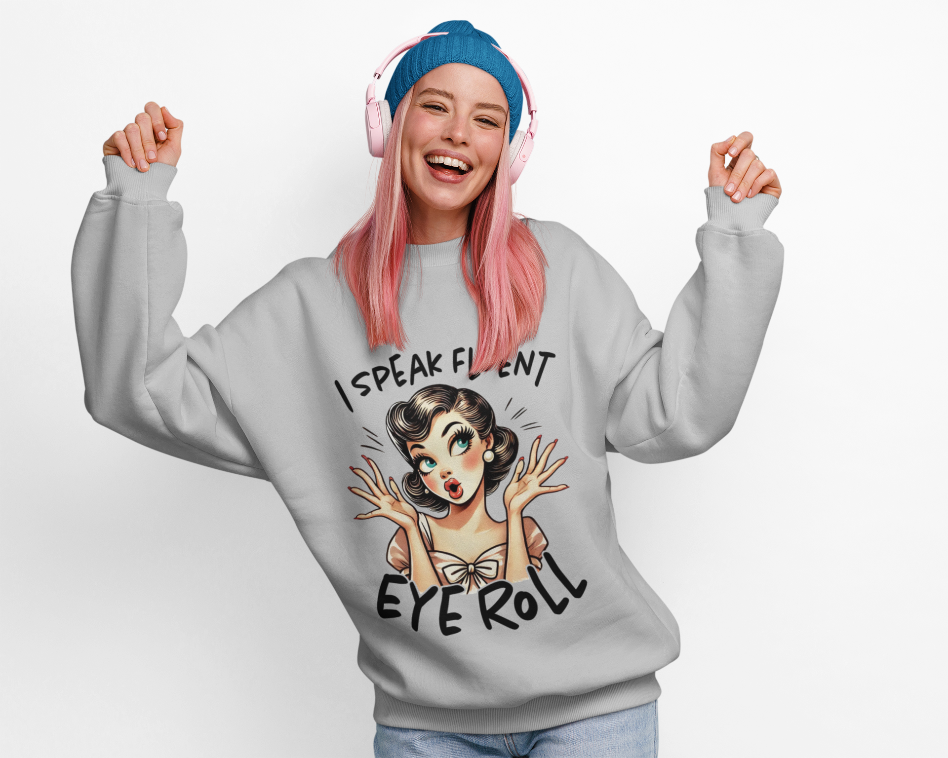 Fluent Eyeroll Softstyle Fleece Crewneck Sweatshirt