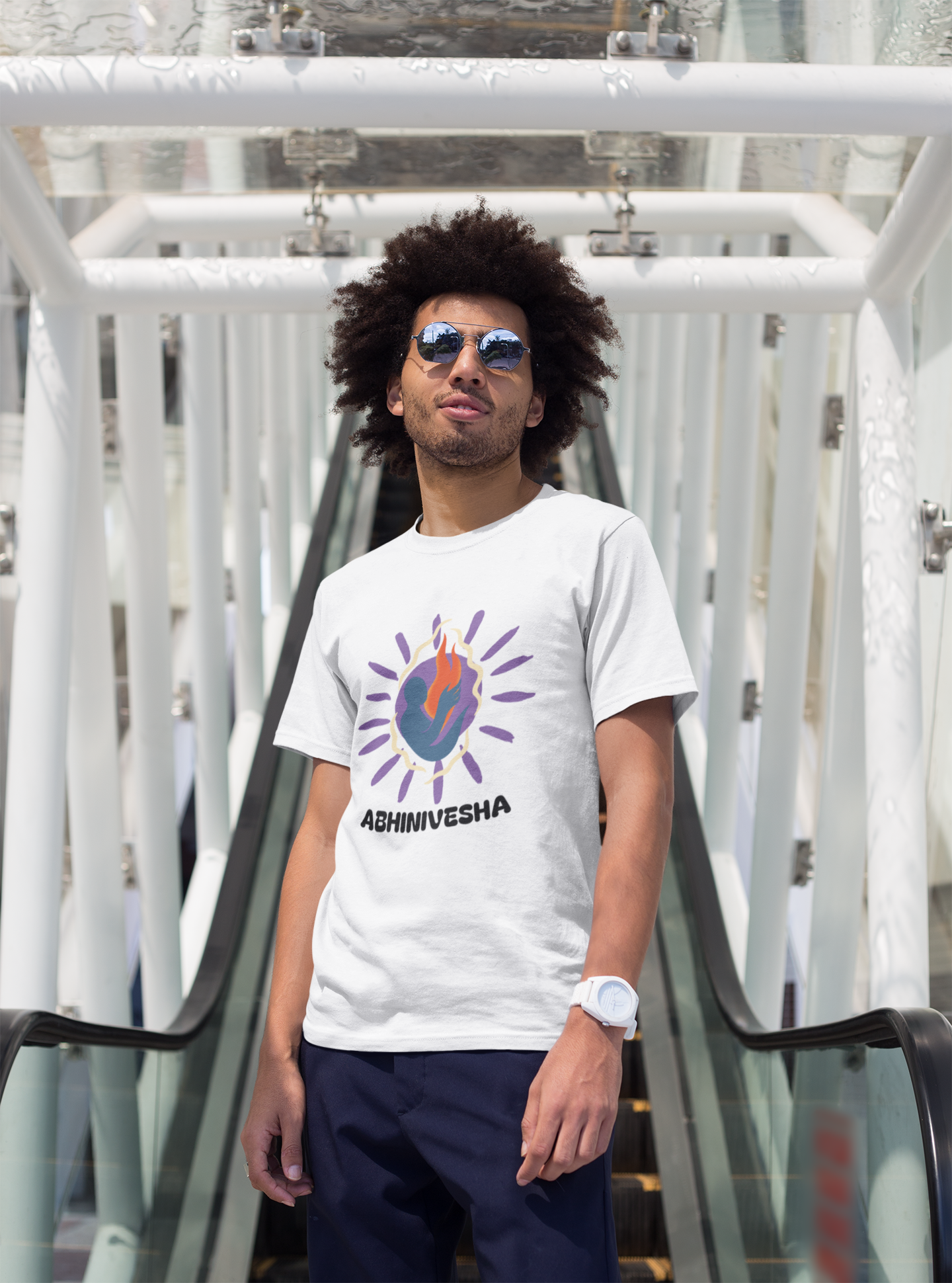 Abhinivesha Flame Globe T-Shirt