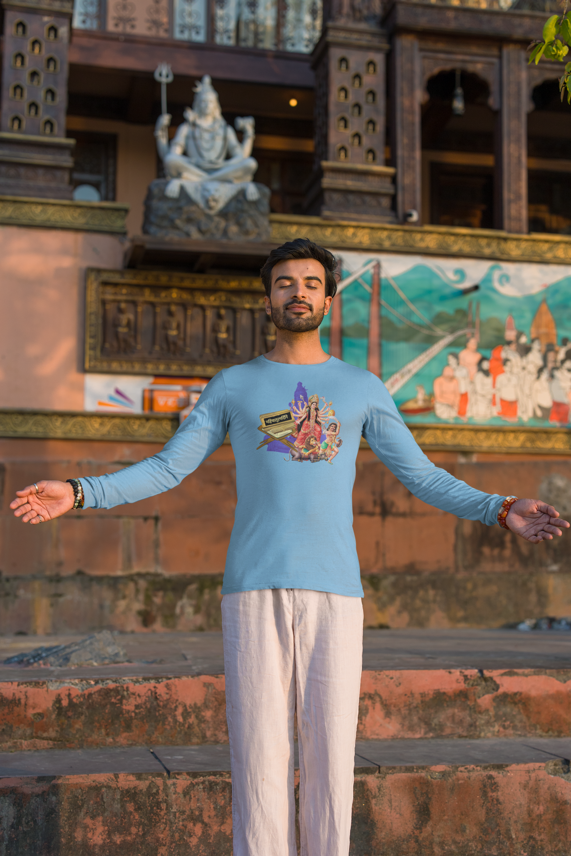 Mahishasura Mardini  Sanskrit Long Sleeve Tee