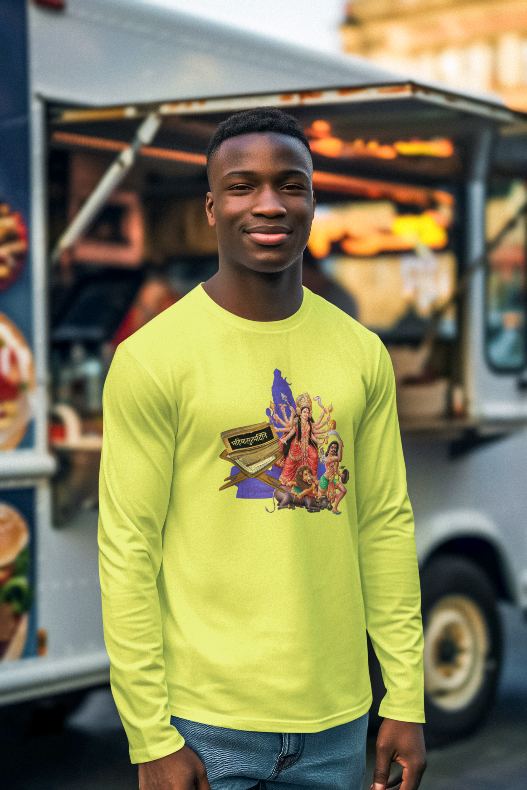 Mahishasura Mardini  Sanskrit Long Sleeve Tee