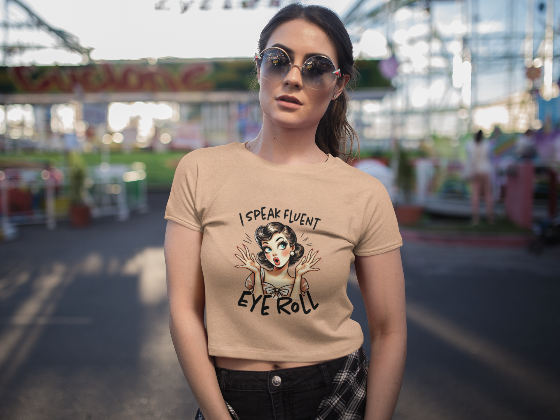 Fluent Eye Roll Crop Tee