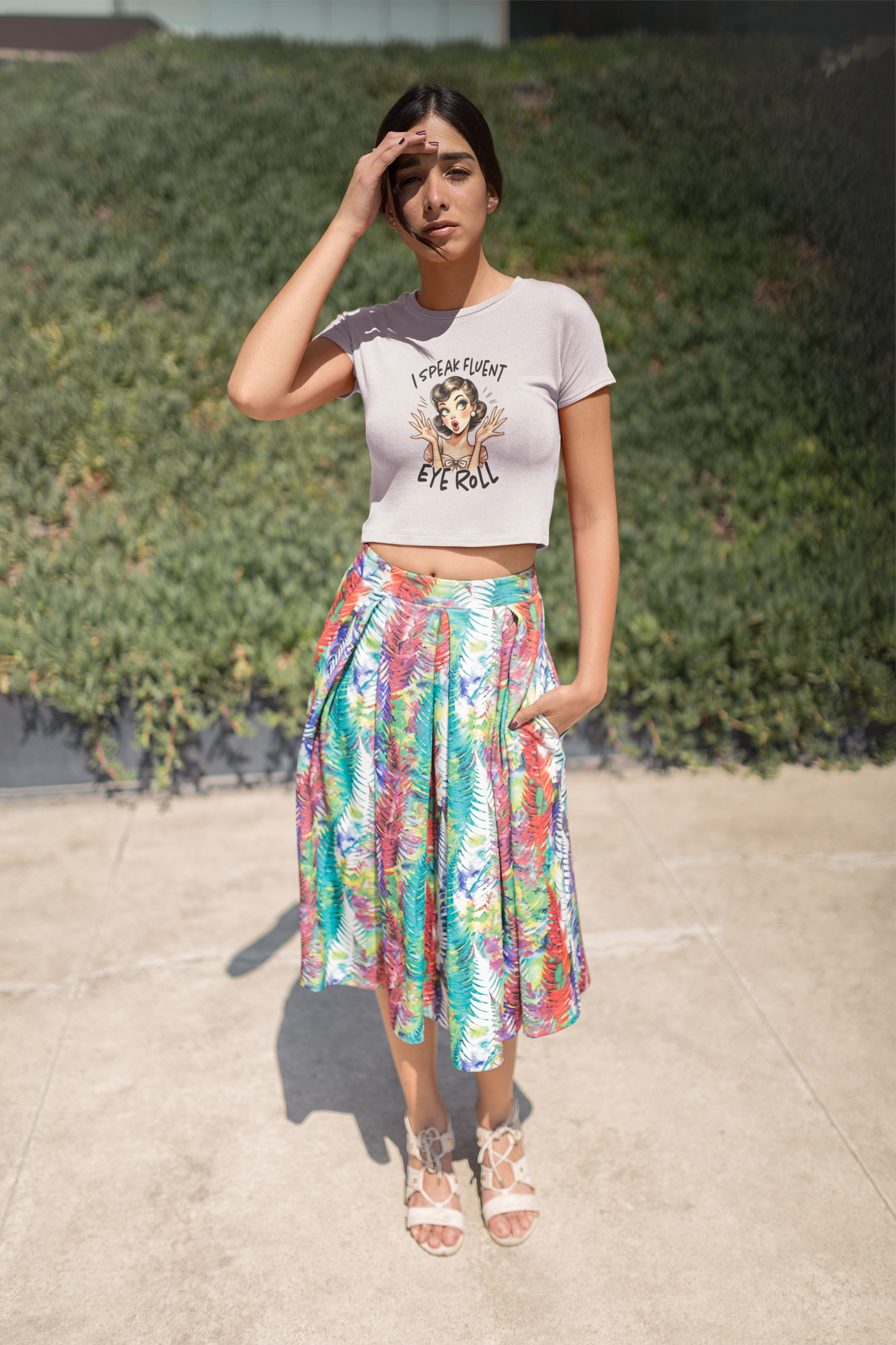 Fluent Eye Roll Crop Tee