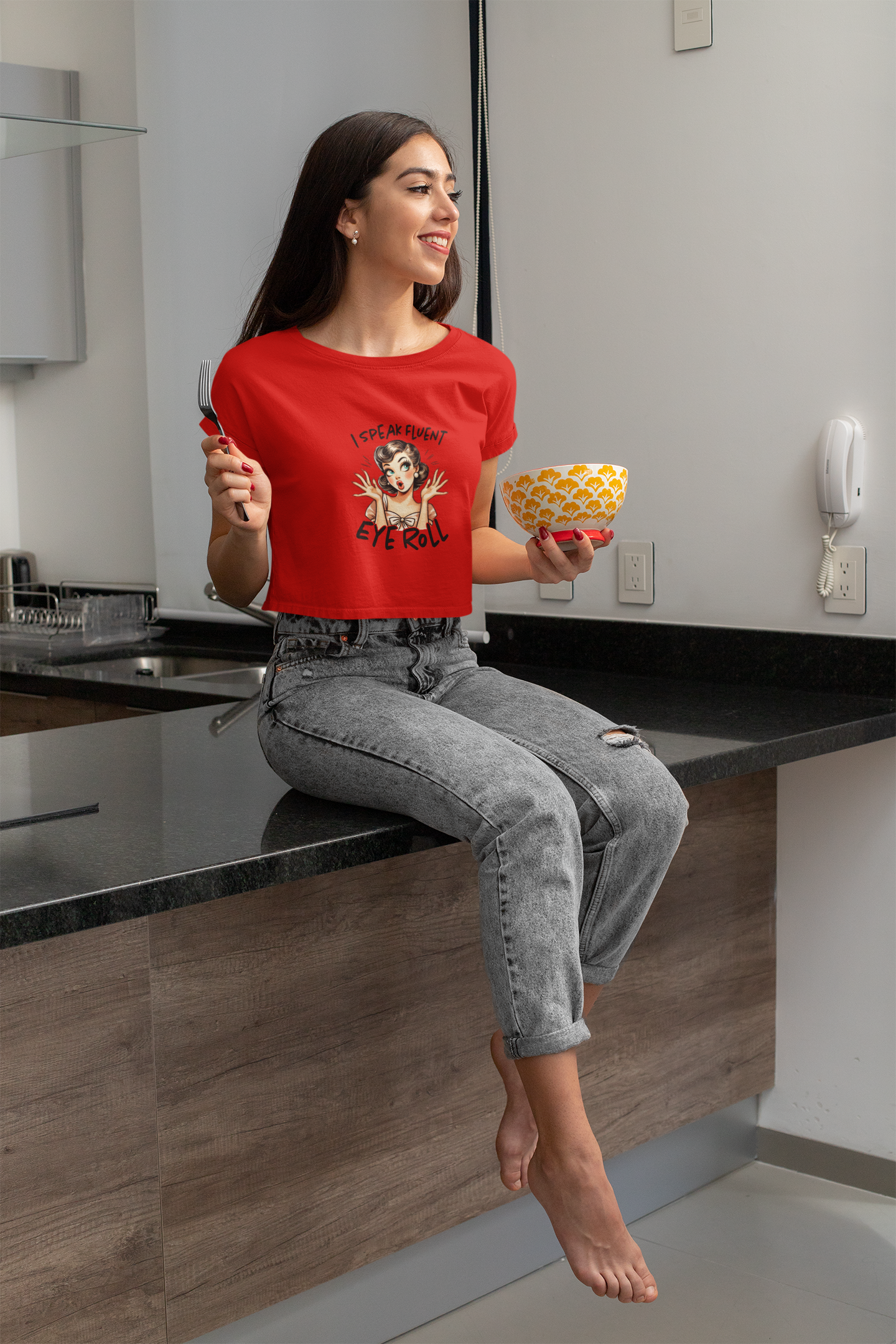 Fluent Eye Roll Crop Tee