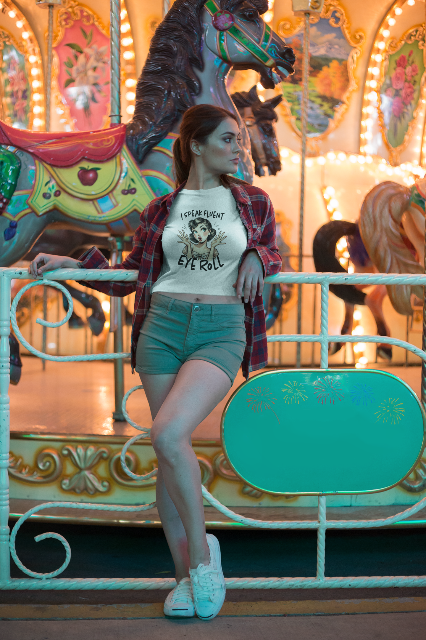 Fluent Eye Roll Crop Tee