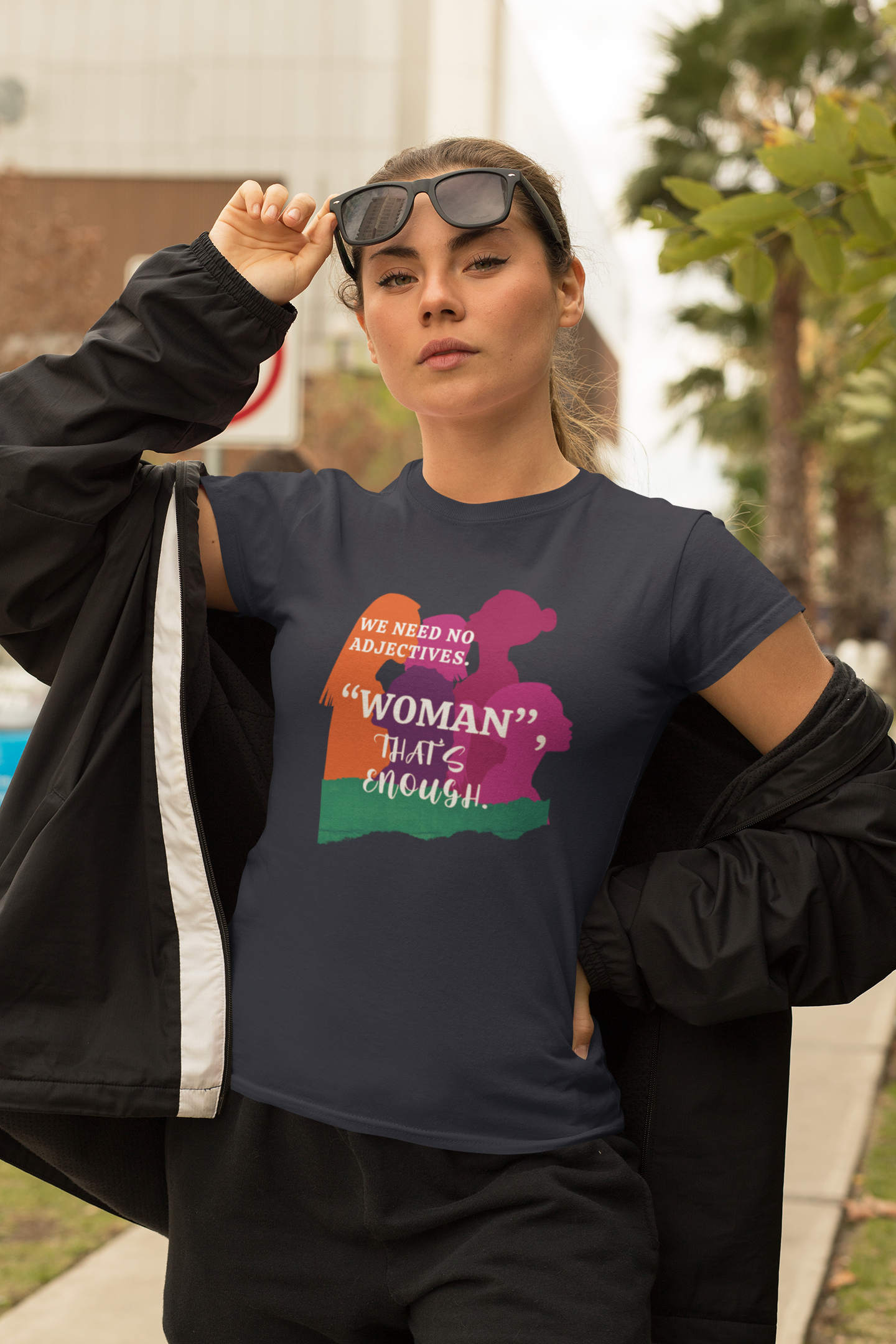 We Need No Adjective Woman Cotton Tee