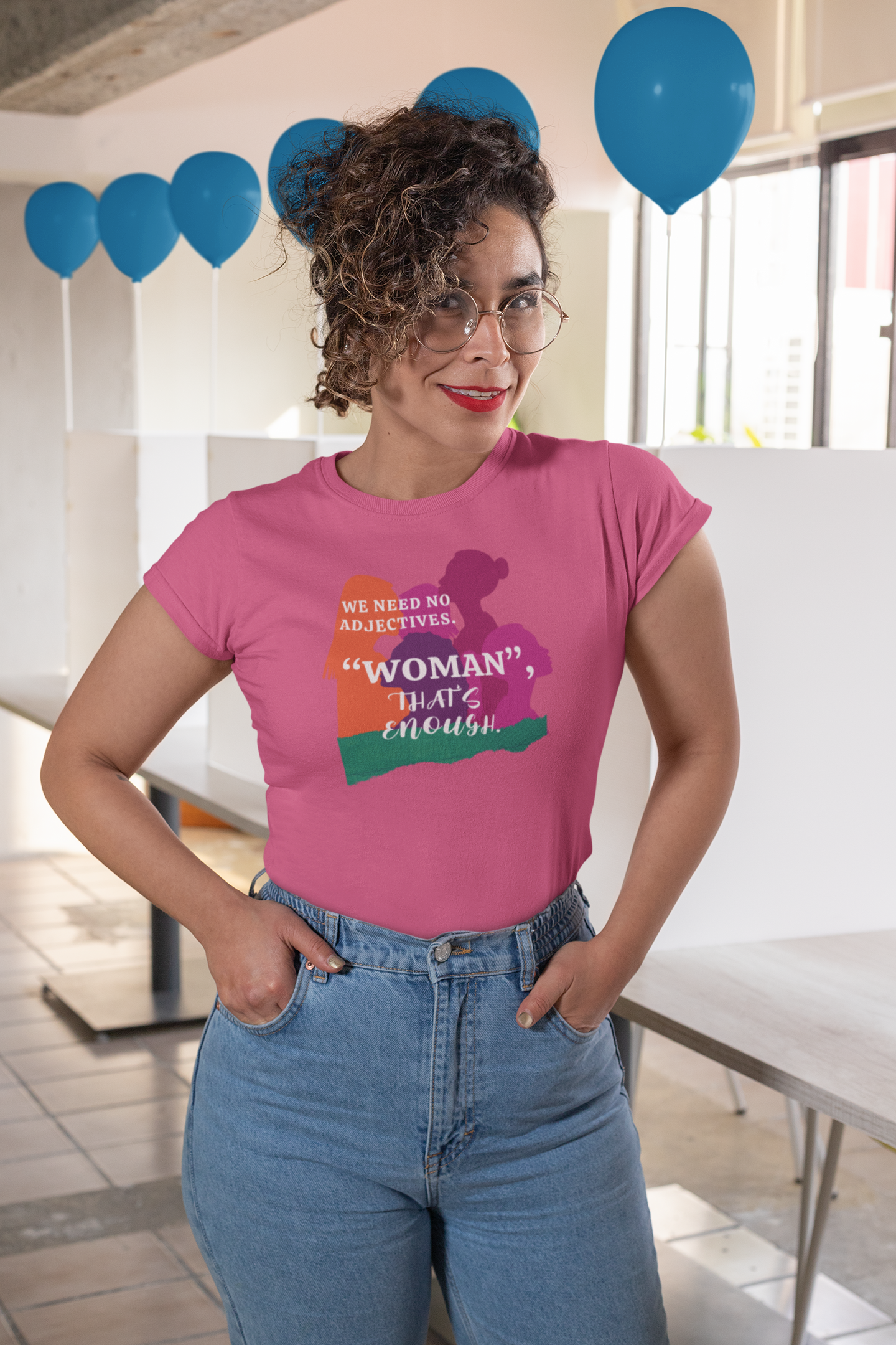 We Need No Adjective Woman Cotton Tee