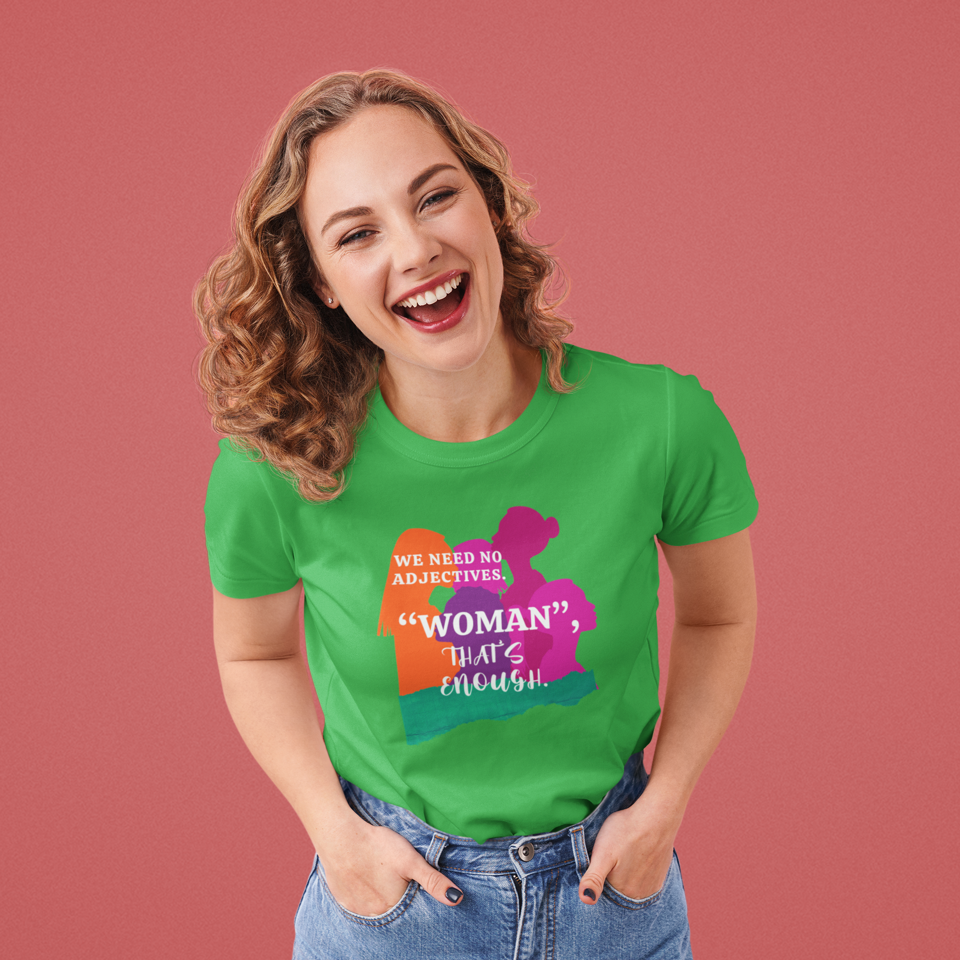 We Need No Adjective Woman Cotton Tee