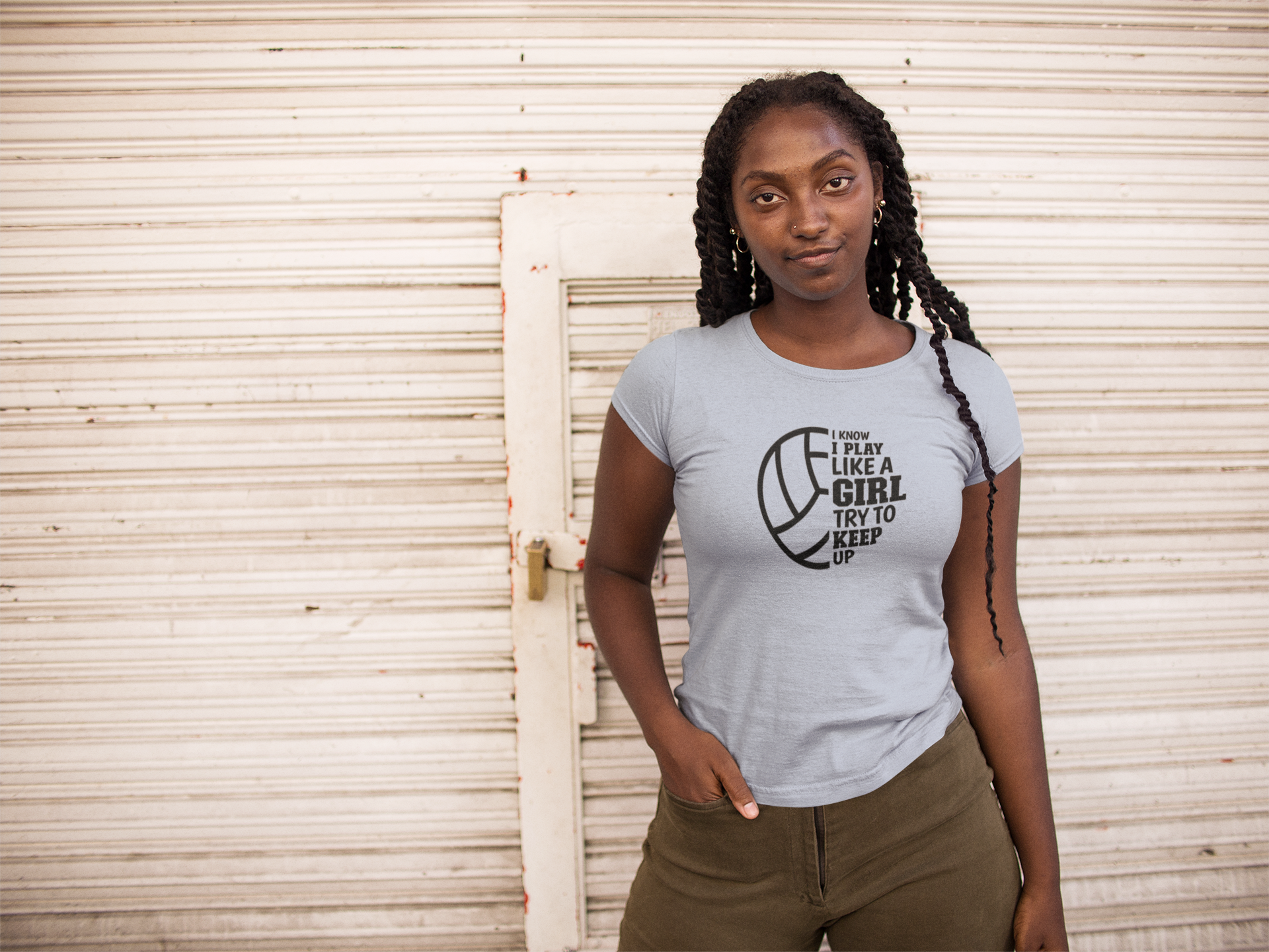 Play Like a Girl Keep Up Volleyball Tee