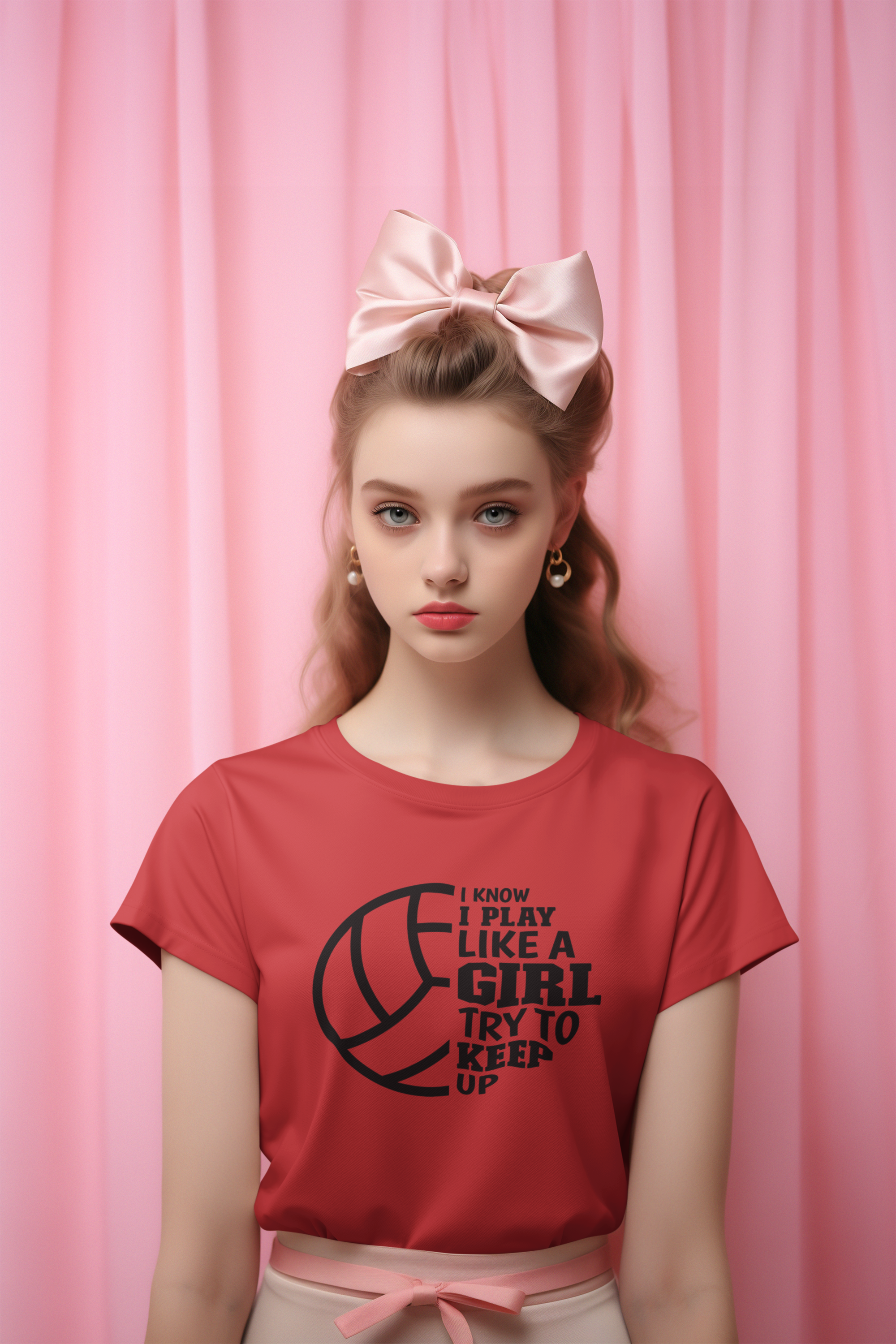 Play Like a Girl Keep Up Volleyball Tee