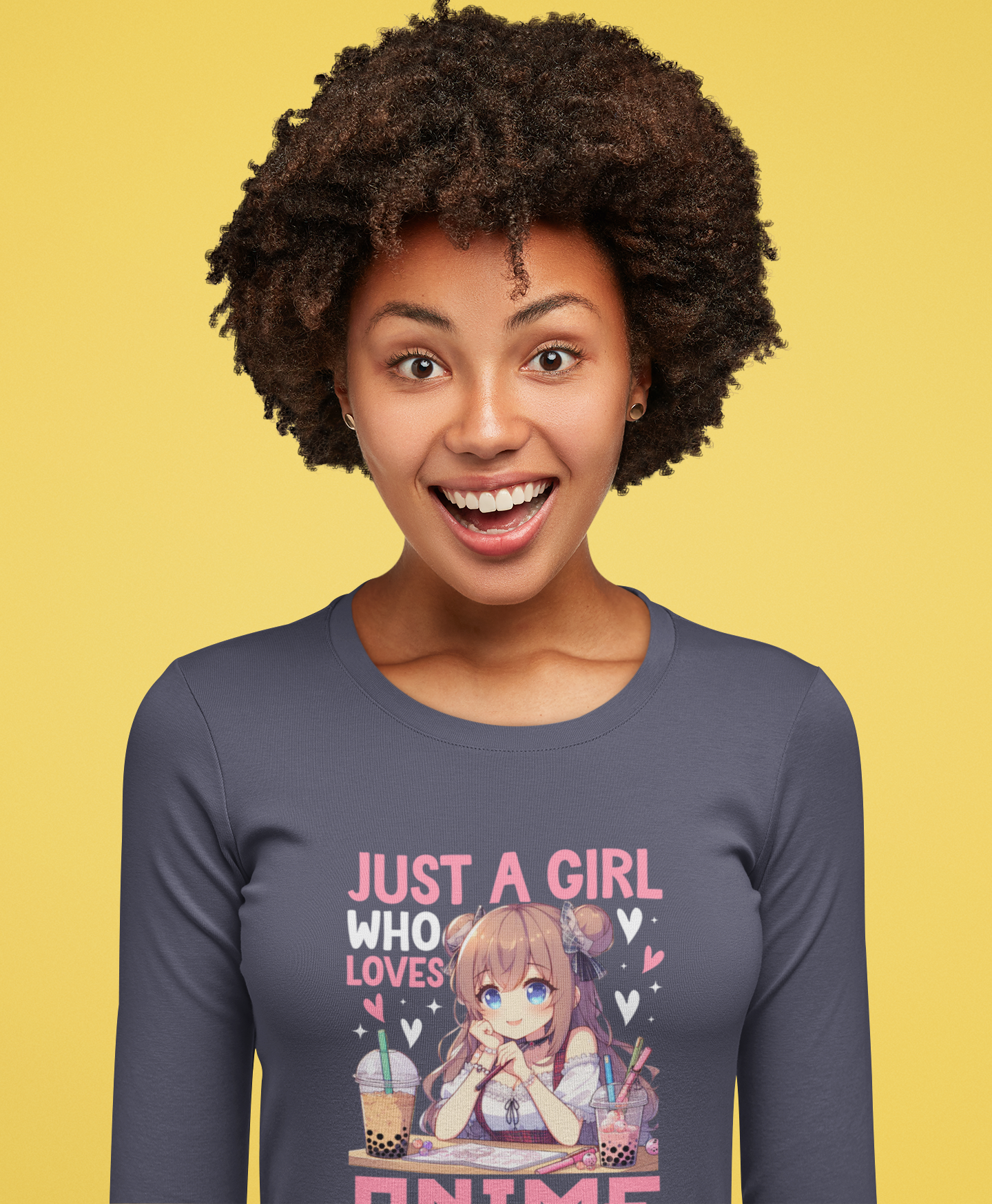 Girl who Loved Anime, Bobo Tea & Sketching Long Sleeve Tee