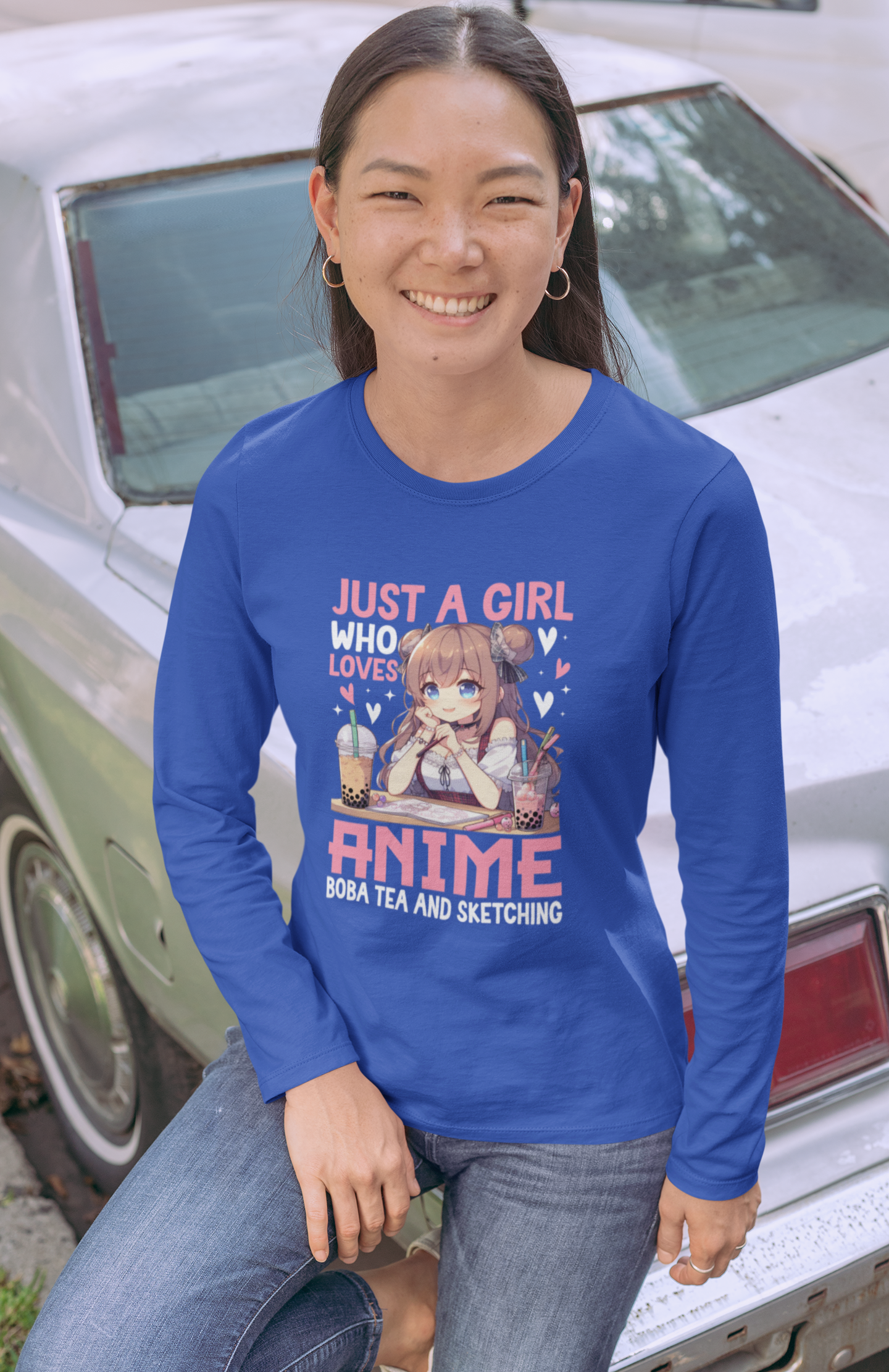 Girl who Loved Anime, Bobo Tea & Sketching Long Sleeve Tee