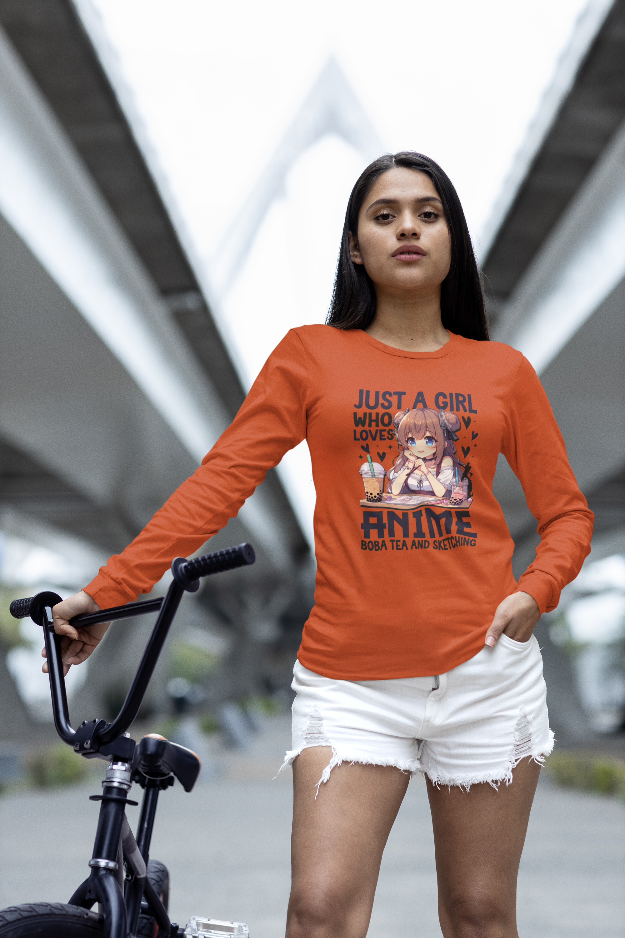 Girl who Loved Anime, Bobo Tea & Sketching Long Sleeve Tee