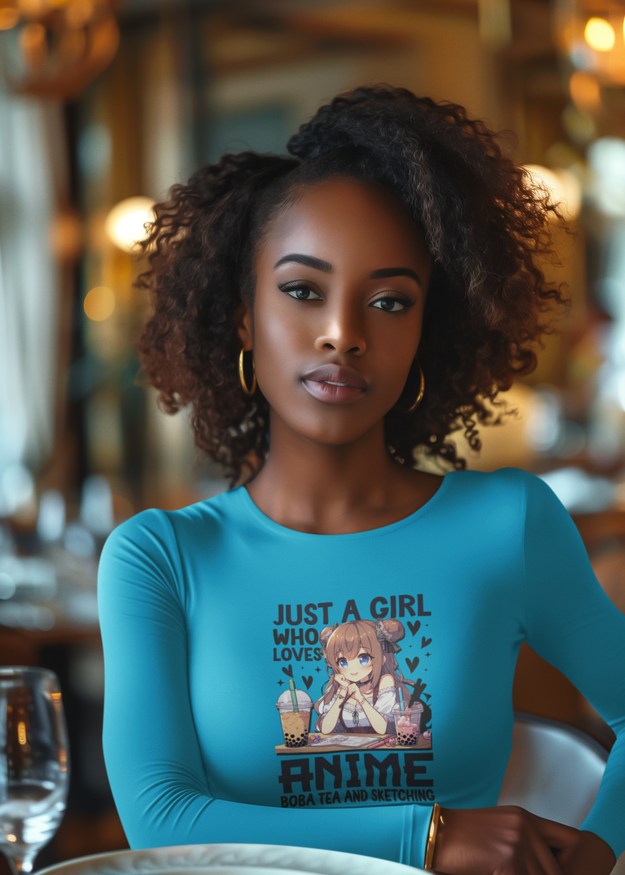 Girl who Loved Anime, Bobo Tea & Sketching Long Sleeve Tee