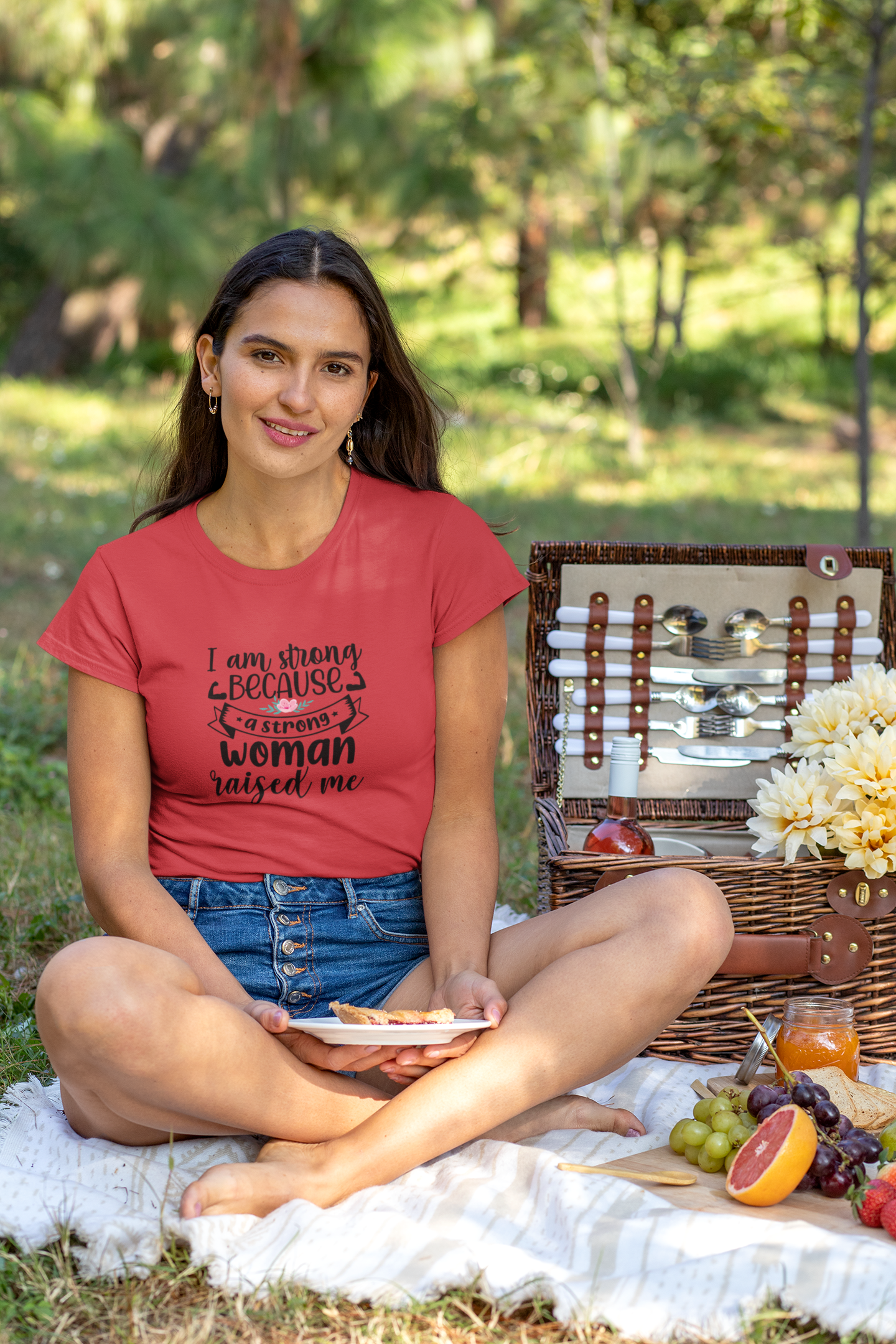 Raised by Strong woman Women's Cotton Tee