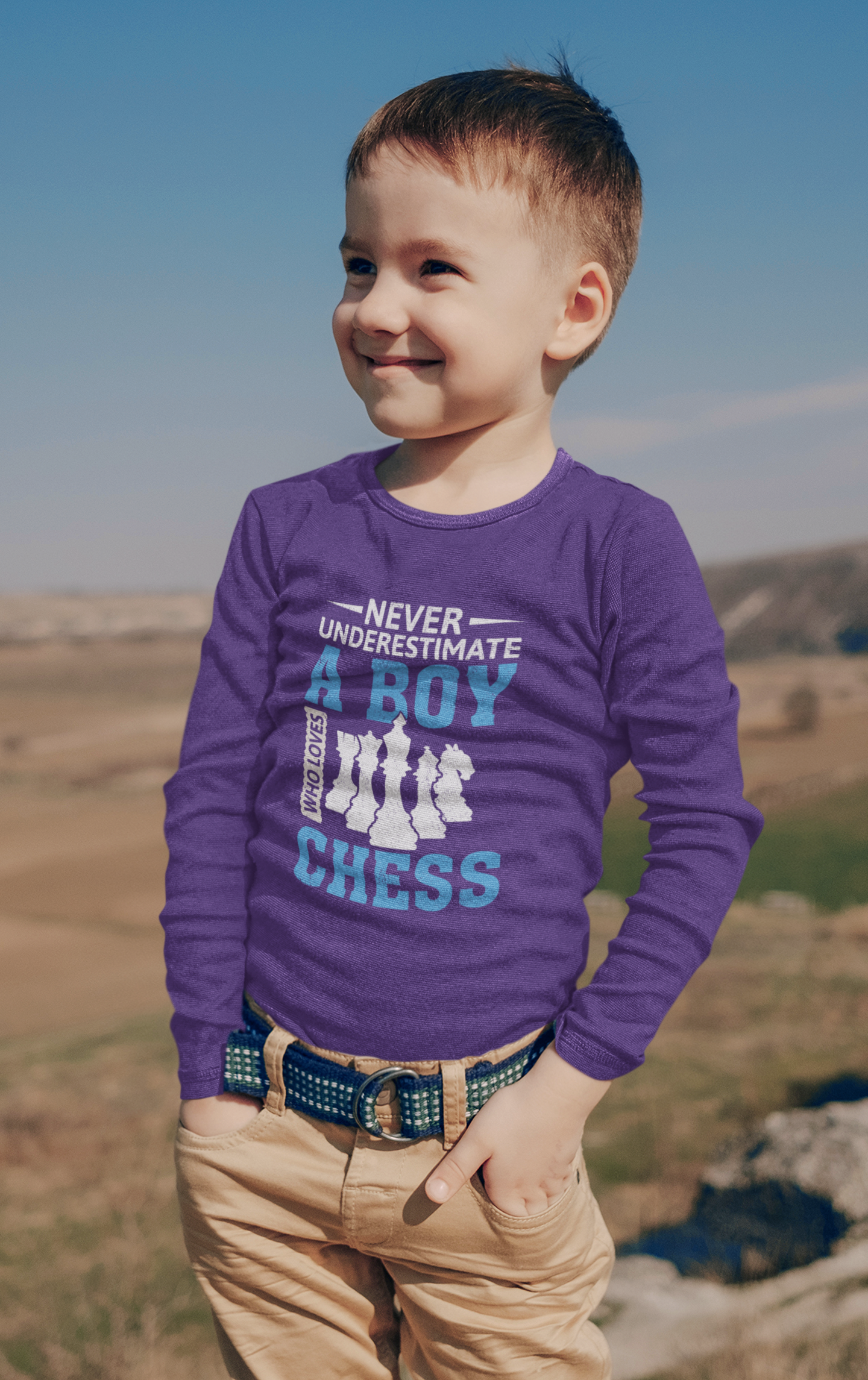 Boy Who Loves Chess Long Sleeve Tee