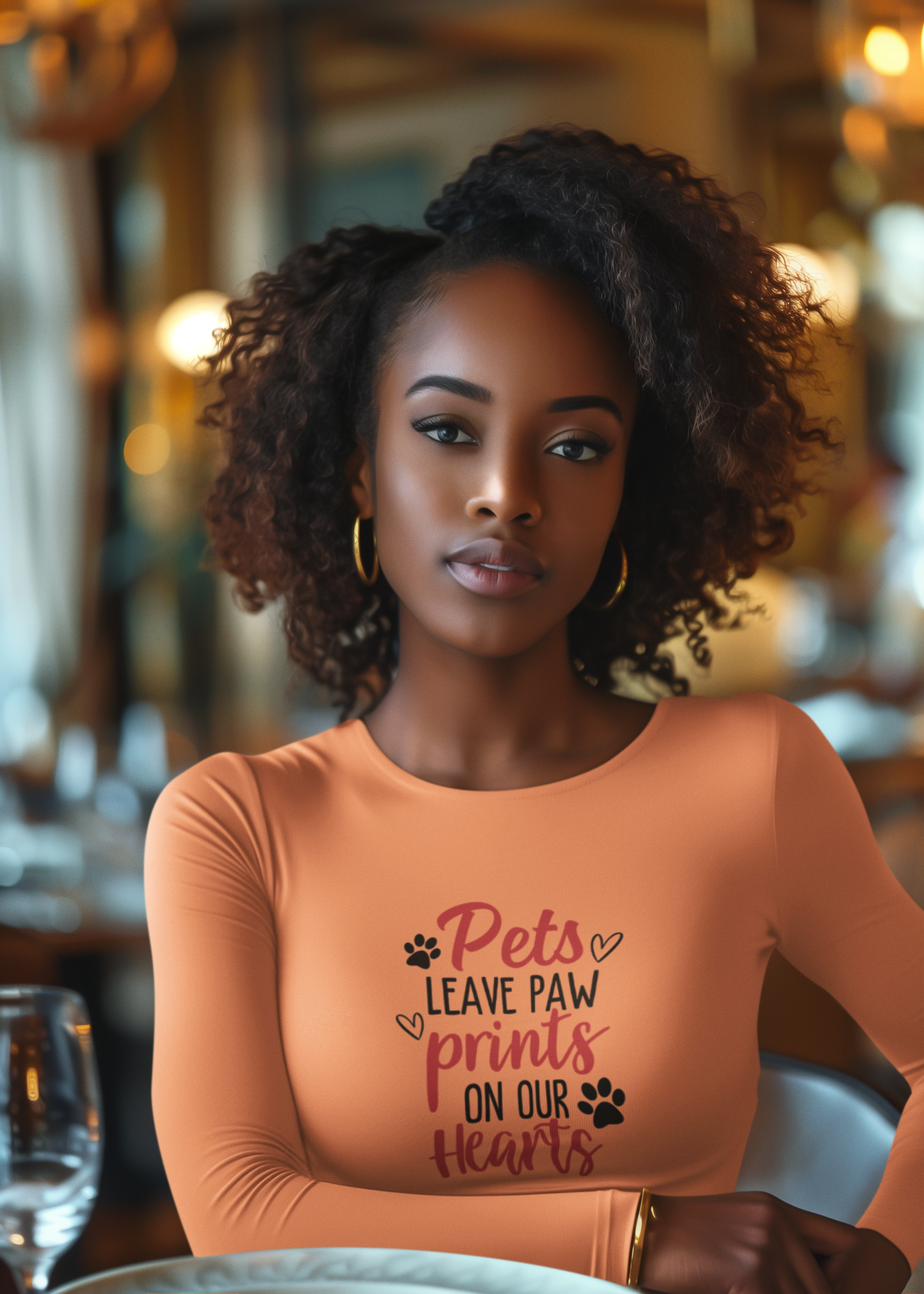 Pets Leave Paw Prints Long Sleeve T-Shirt