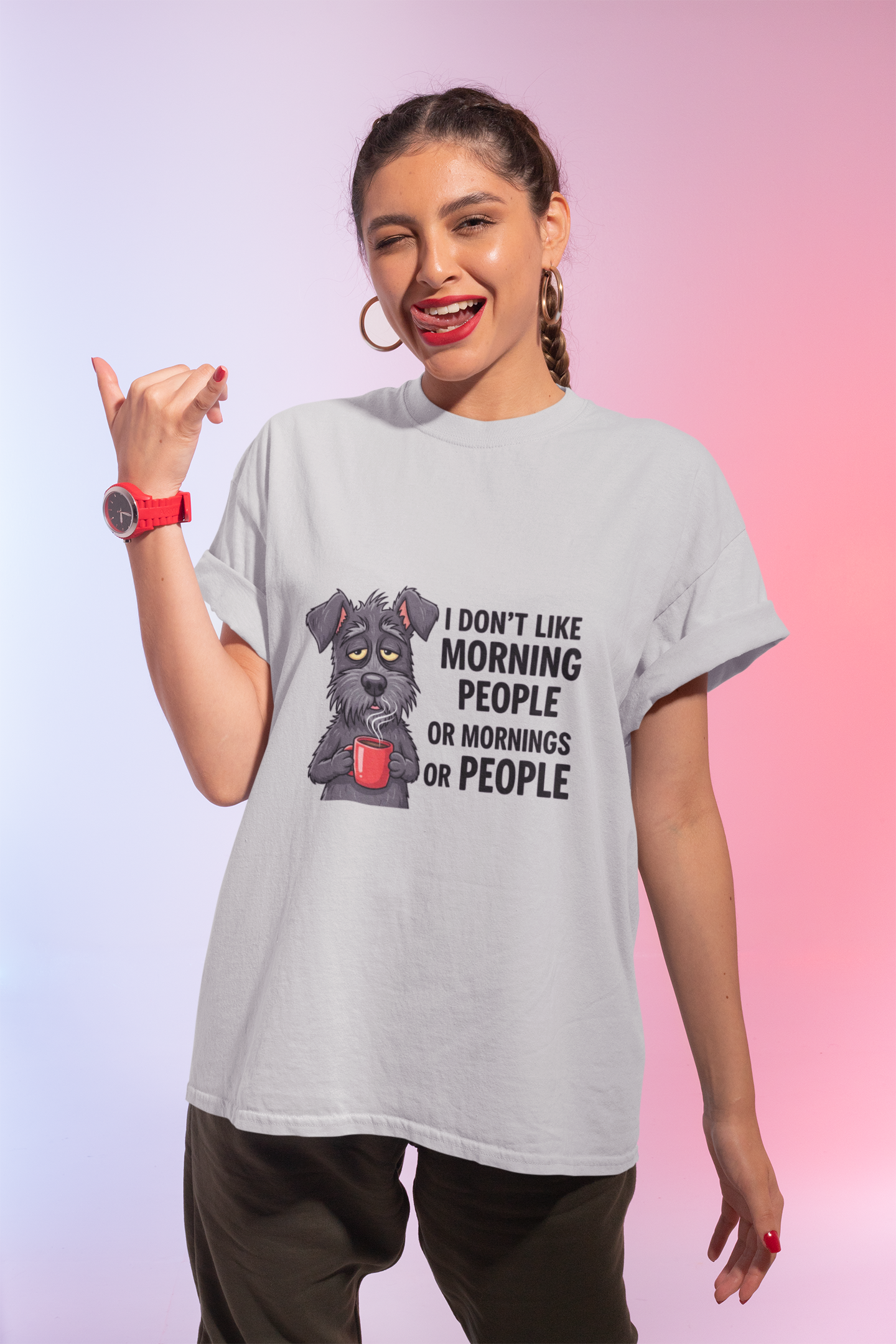 I Don't Like Morning People Unisex Heavy Cotton Tee