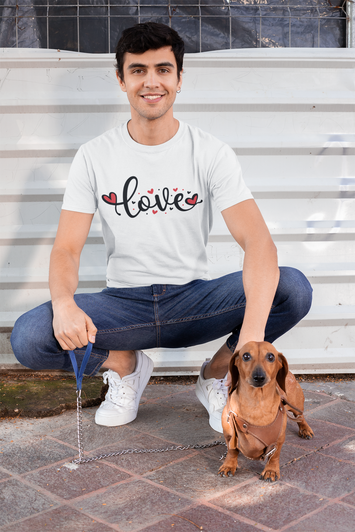 Love Script T‑Shirt — Cute Heart Graphic Tee for Valentine’s Day