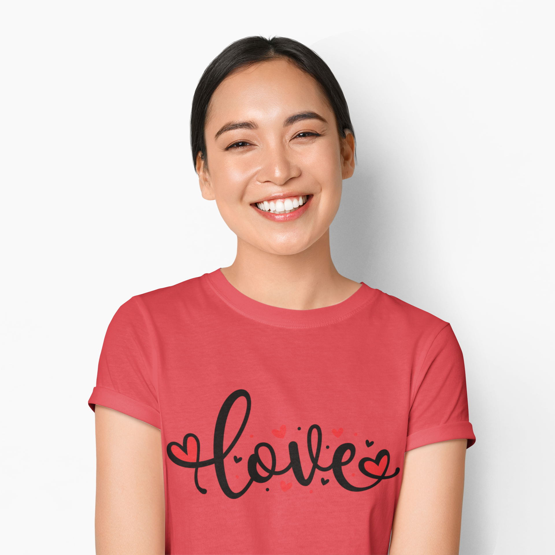 Love Script T‑Shirt — Cute Heart Graphic Tee for Valentine’s Day