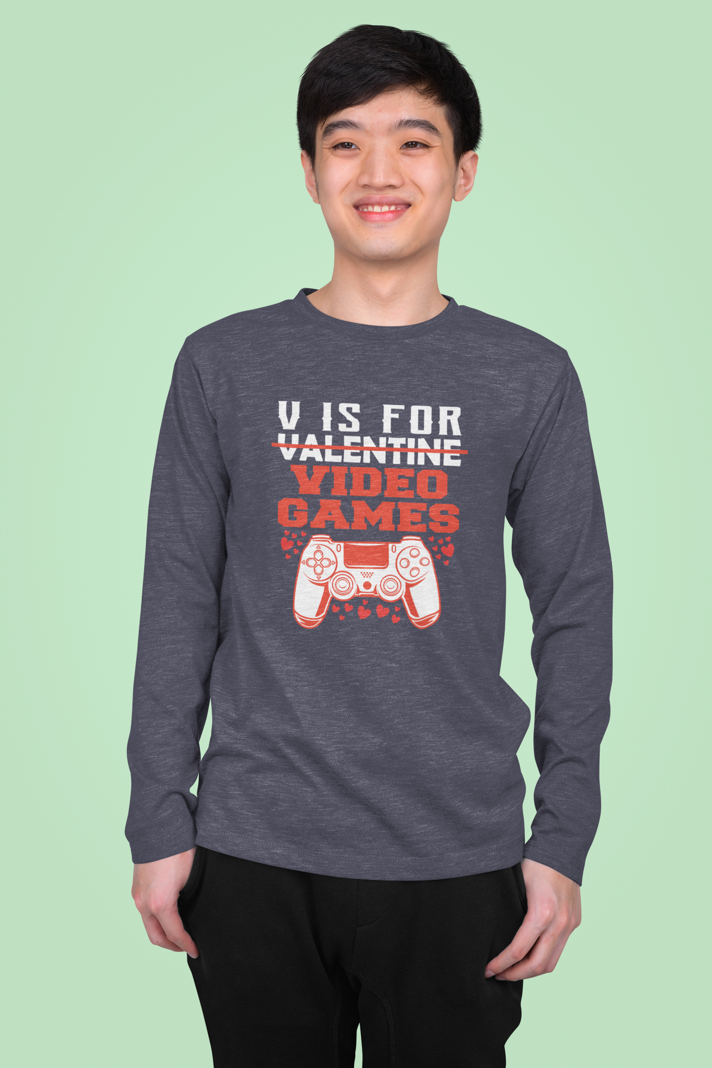 V Is For Video Games Youth Long Sleeve Tee