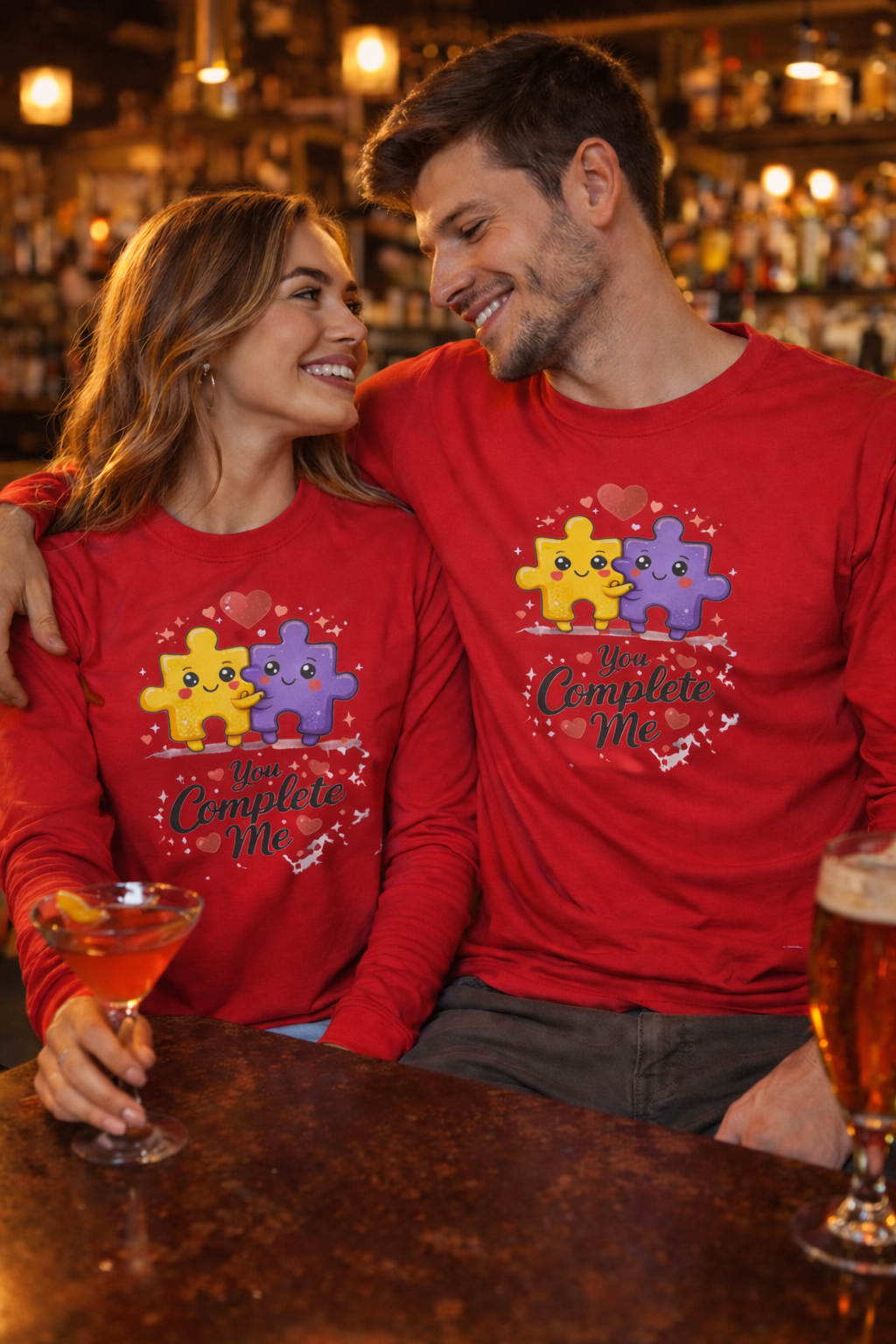 You complete Me Valentine's Day Cute Long Sleeve Tee