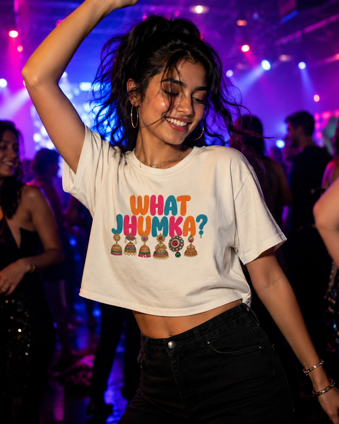 What Jhumka Crop Tee