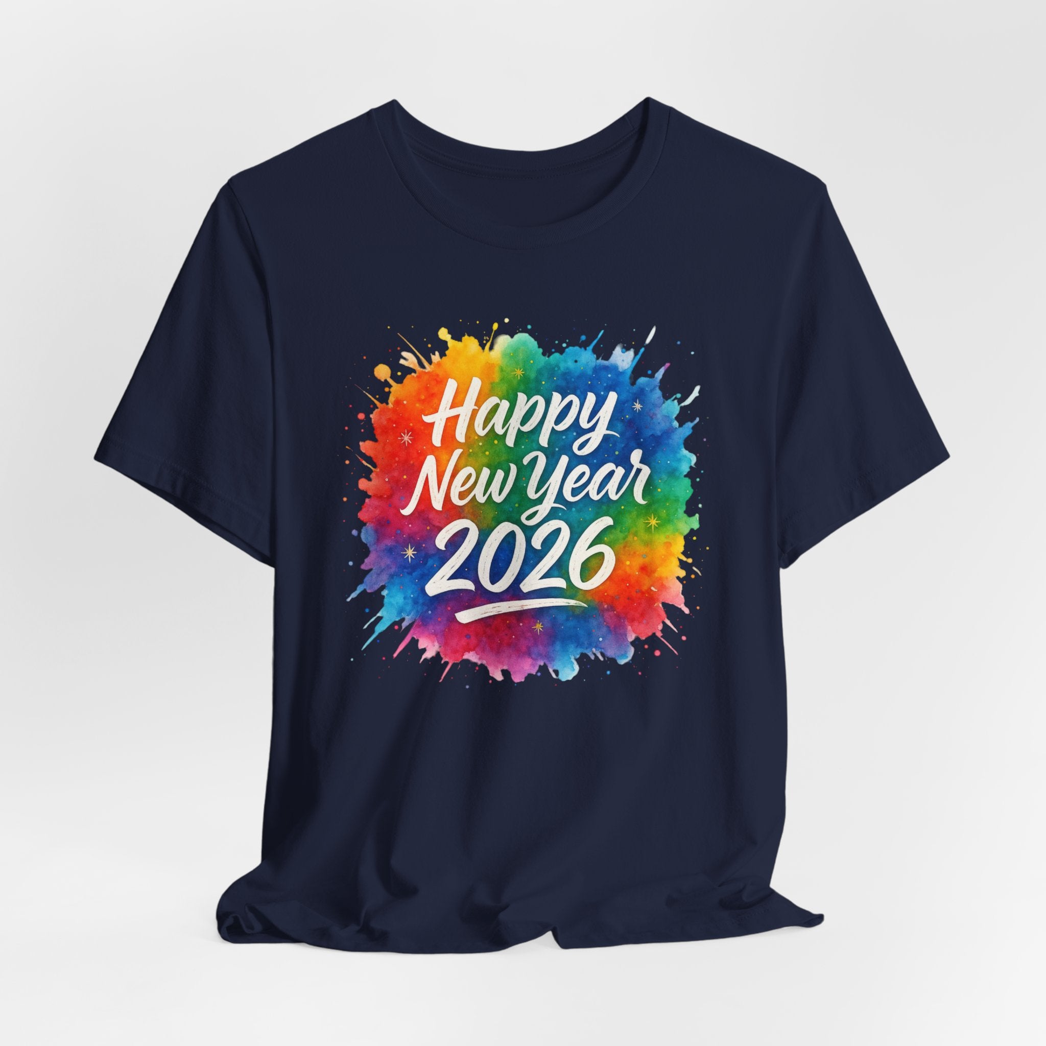 Watercolor Splash Happy New Year 2026 T-Shir