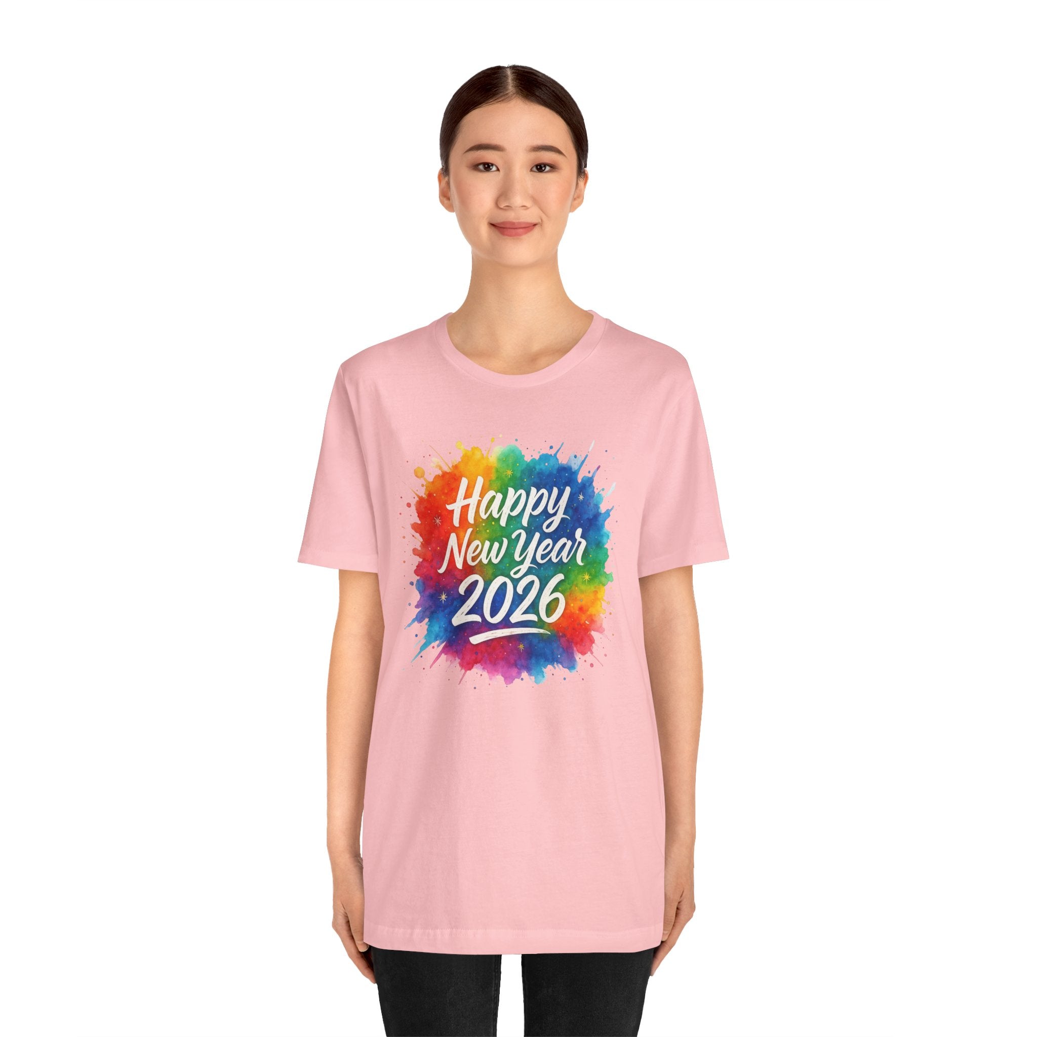 Watercolor Splash Happy New Year 2026 T-Shir