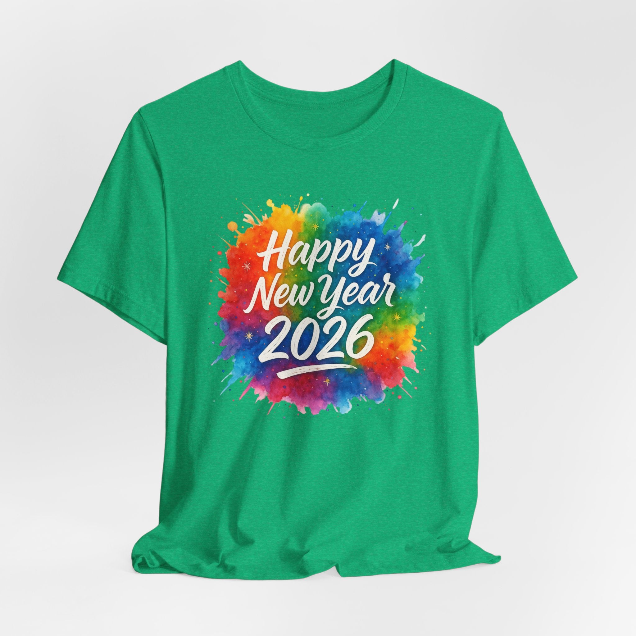 Watercolor Splash Happy New Year 2026 T-Shir