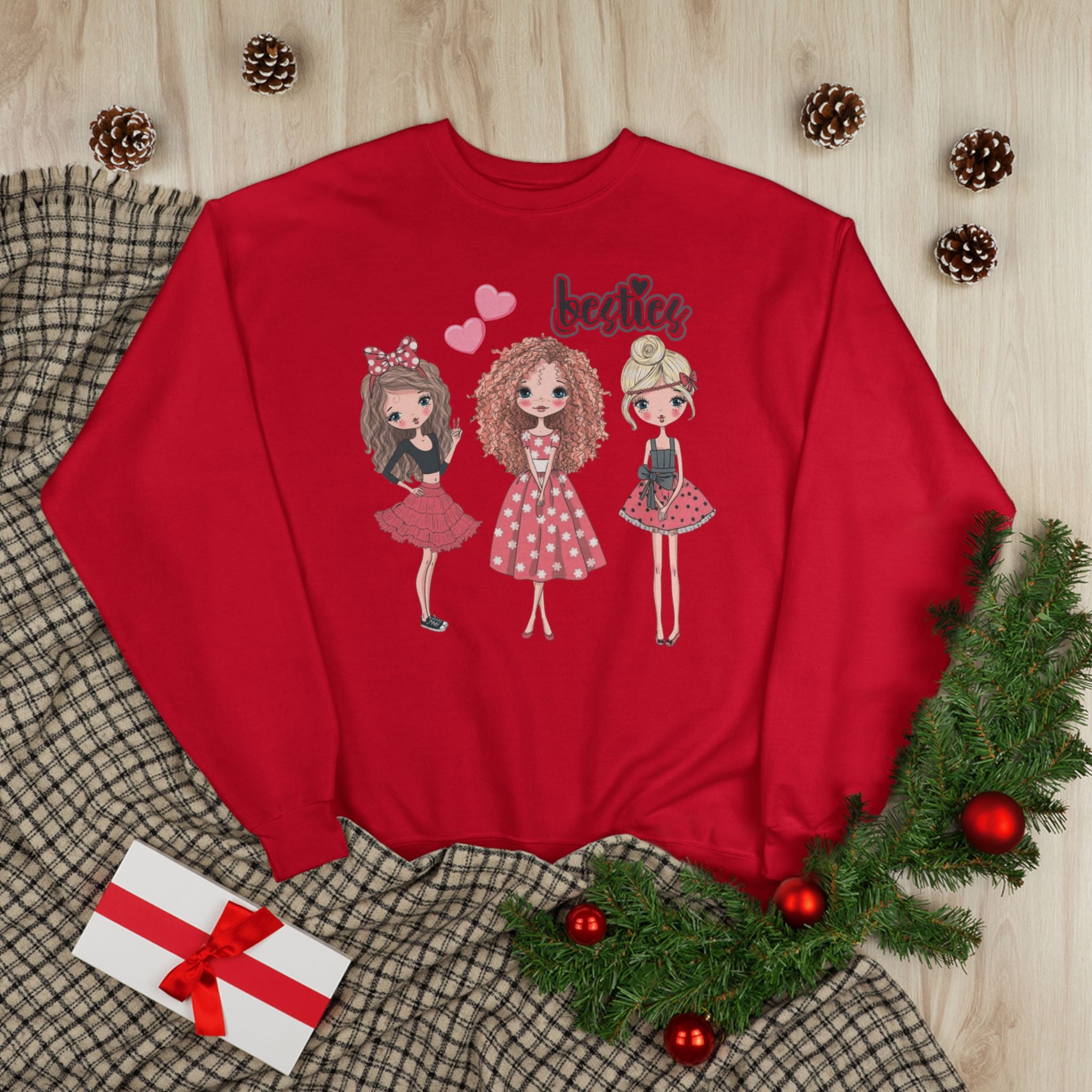 Girl Besties Valentine Crewneck Sweatshirt