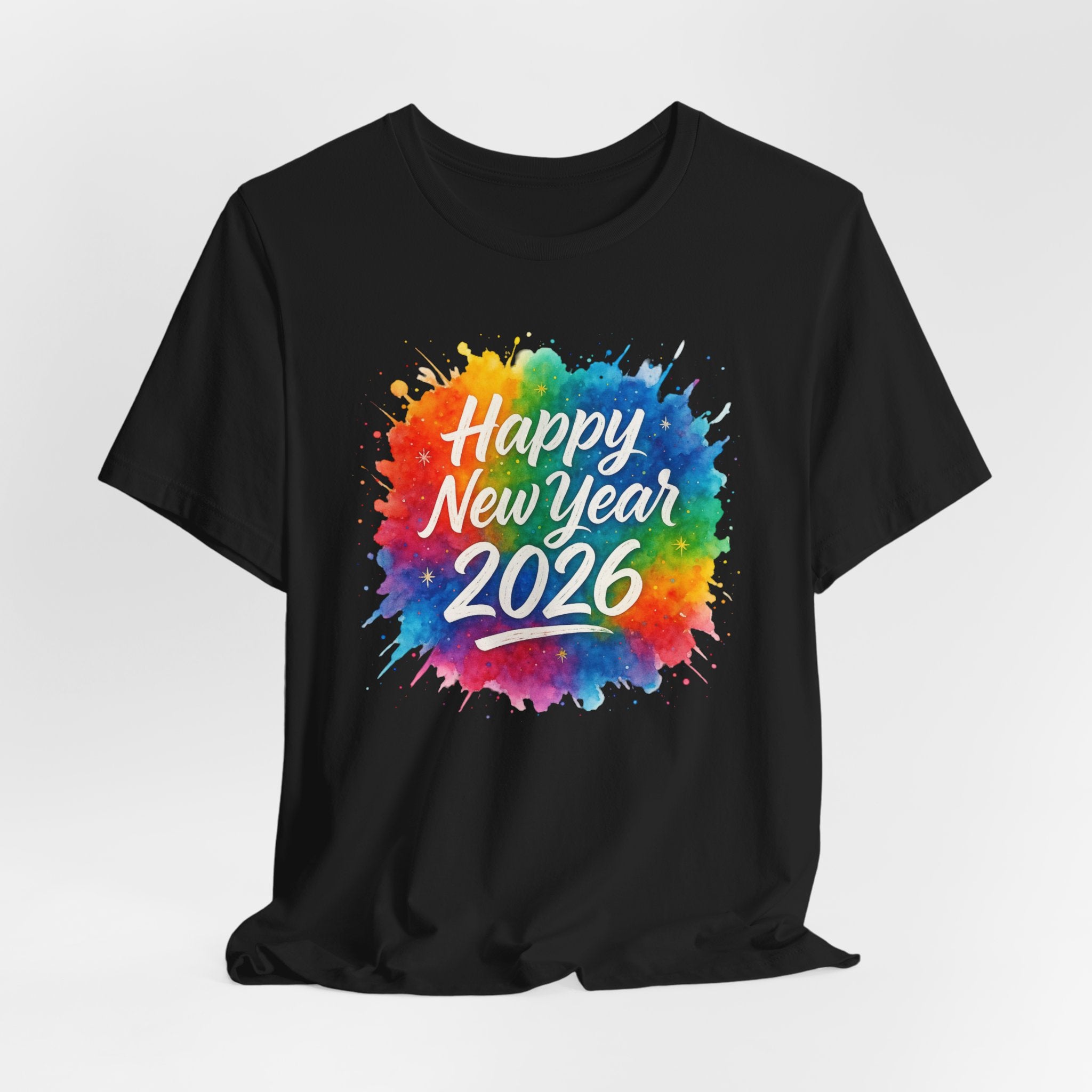 Watercolor Splash Happy New Year 2026 T-Shir