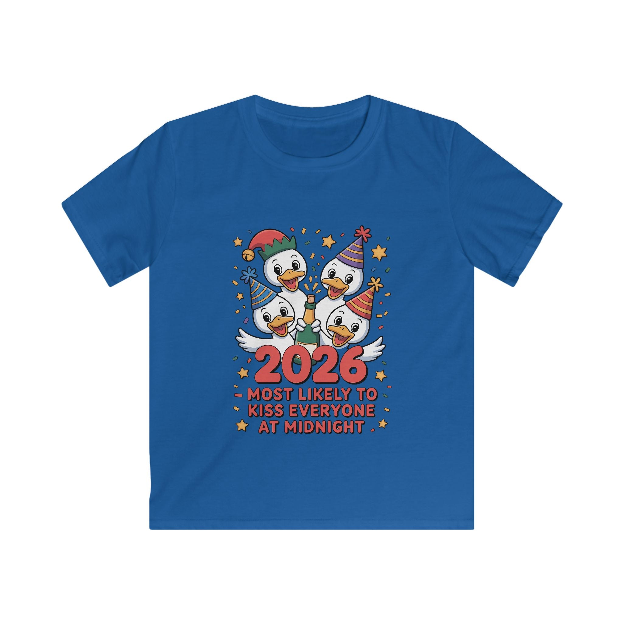 Cute Duck New Year Kids Tee — “New Year, New Toppings!”